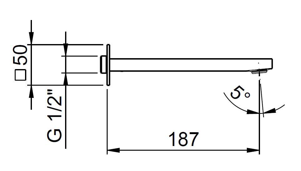 Caño bañera mural cuadrado maier bronce mate