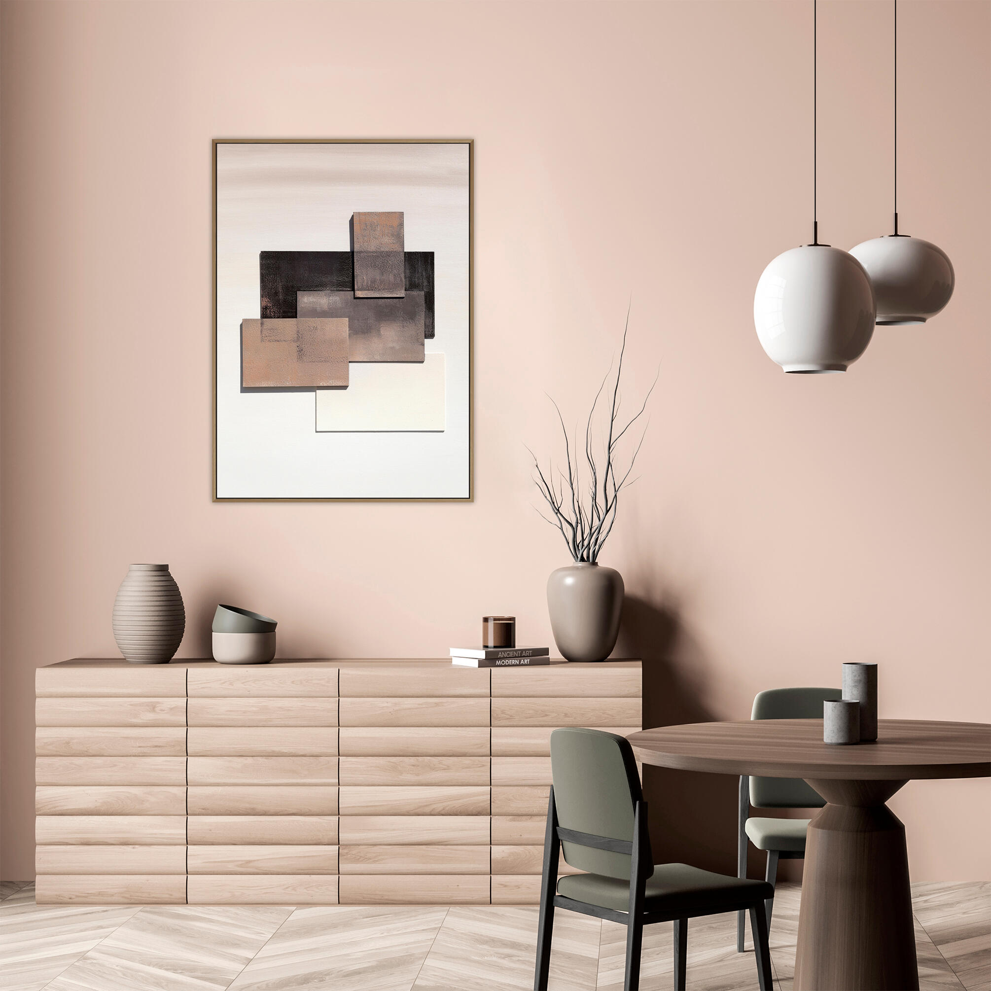 Cuadro pintado con marco decoart 51.0 cm x 71.0 cm