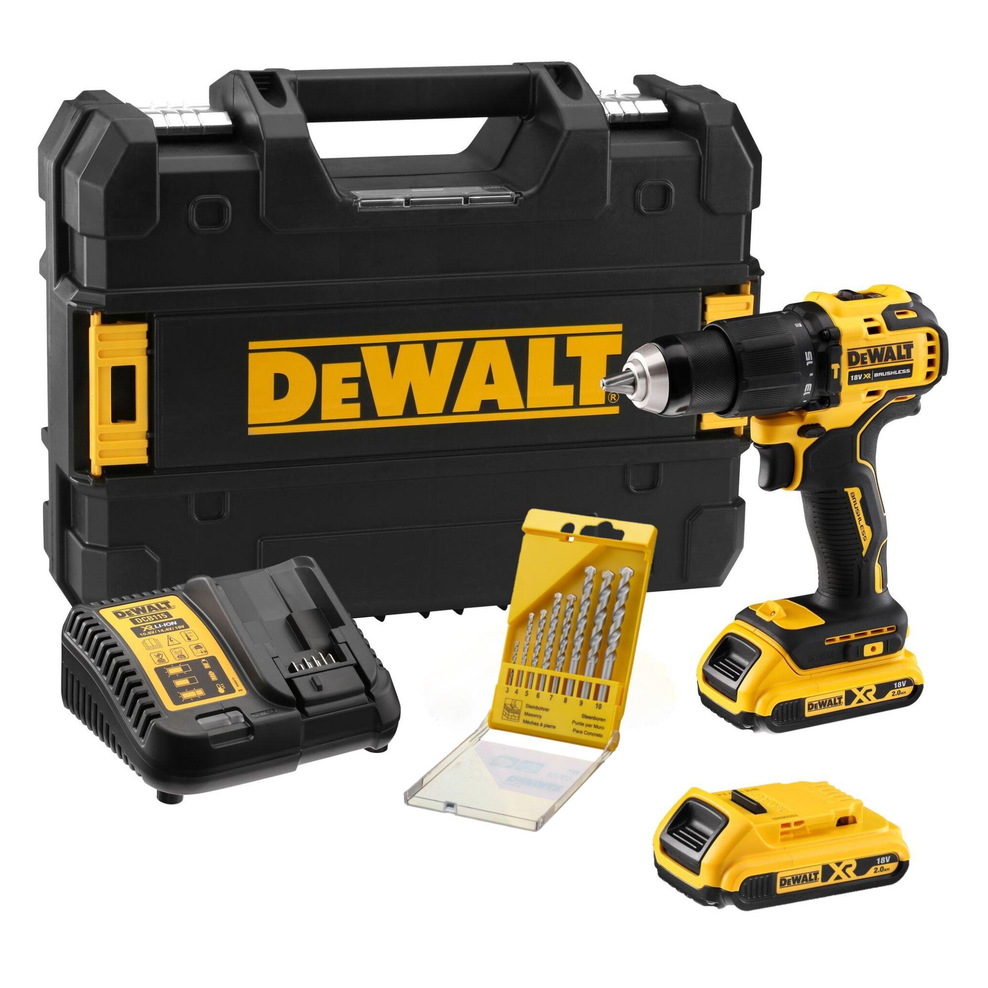 Taladro sin cable dewalt 18v 2 baterias de 2 ah + maletín