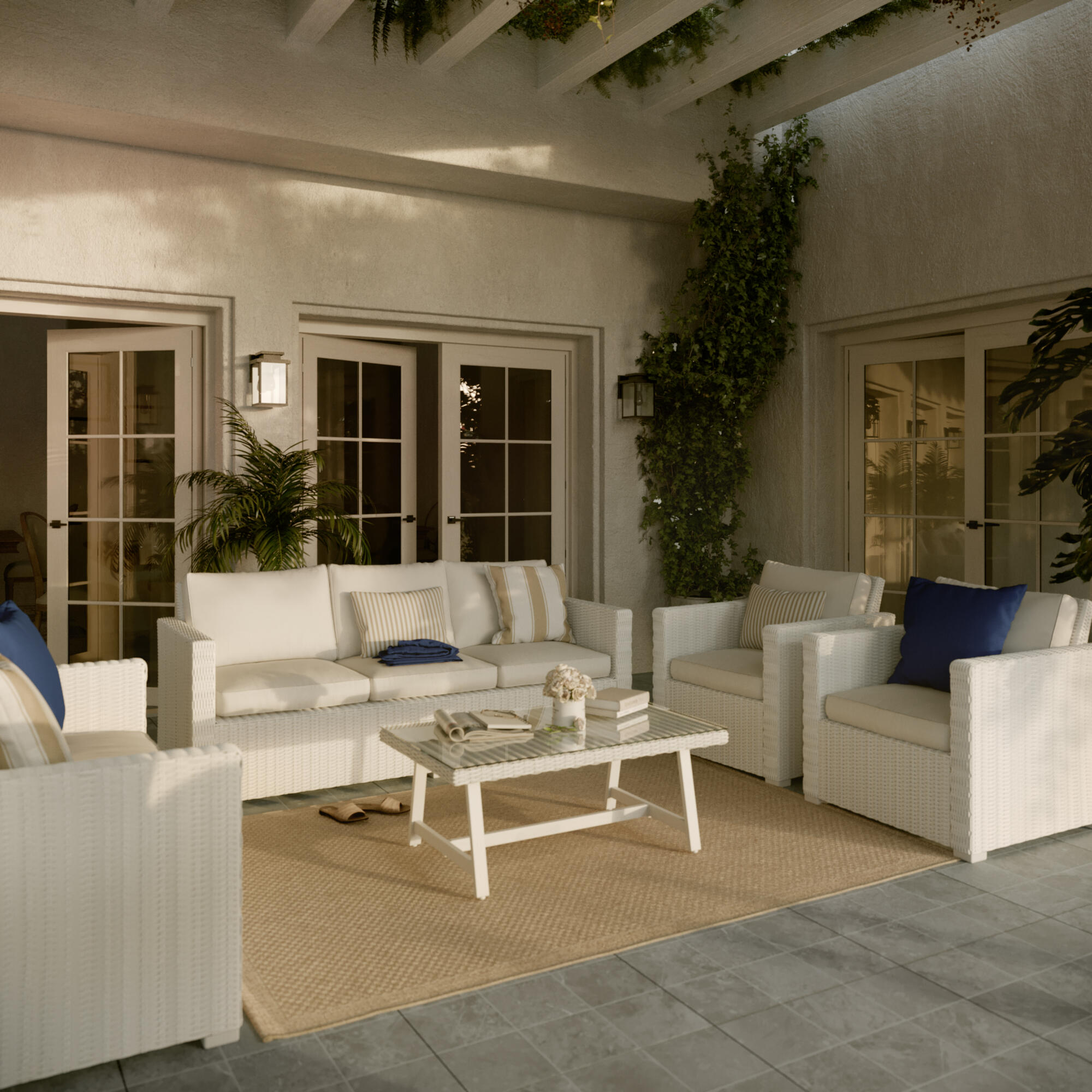 Sofá de jardín NATERIAL Luma de aluminio blanco 3 plazas - 3