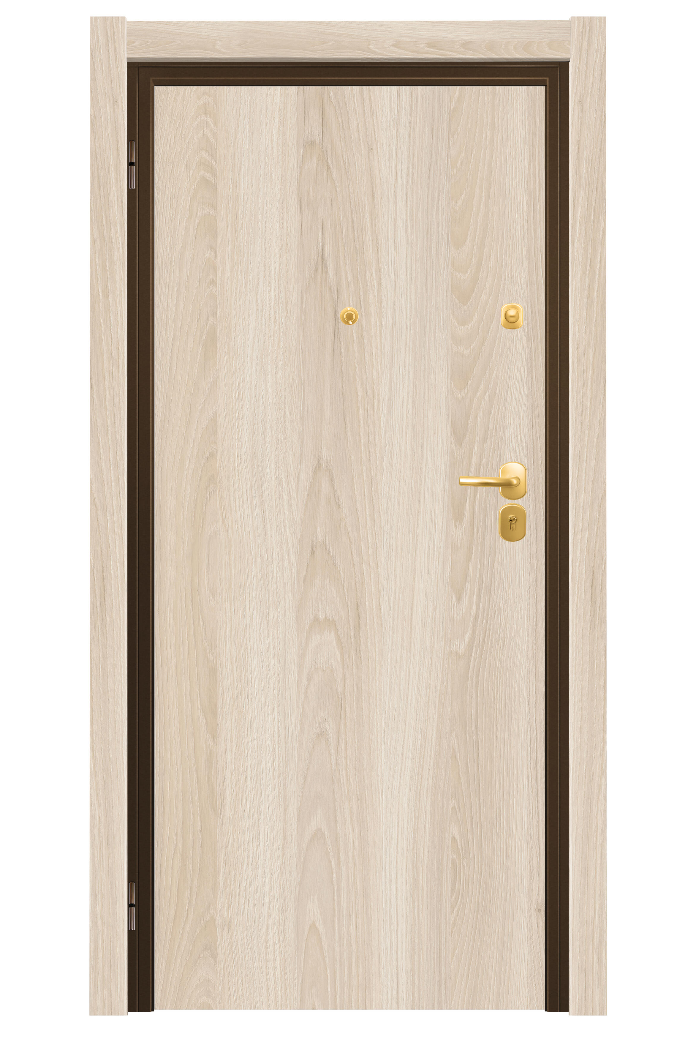 Puerta acorazada omega 2 cuadros sapelly/lisboa beige apertura derecha 206x92cm