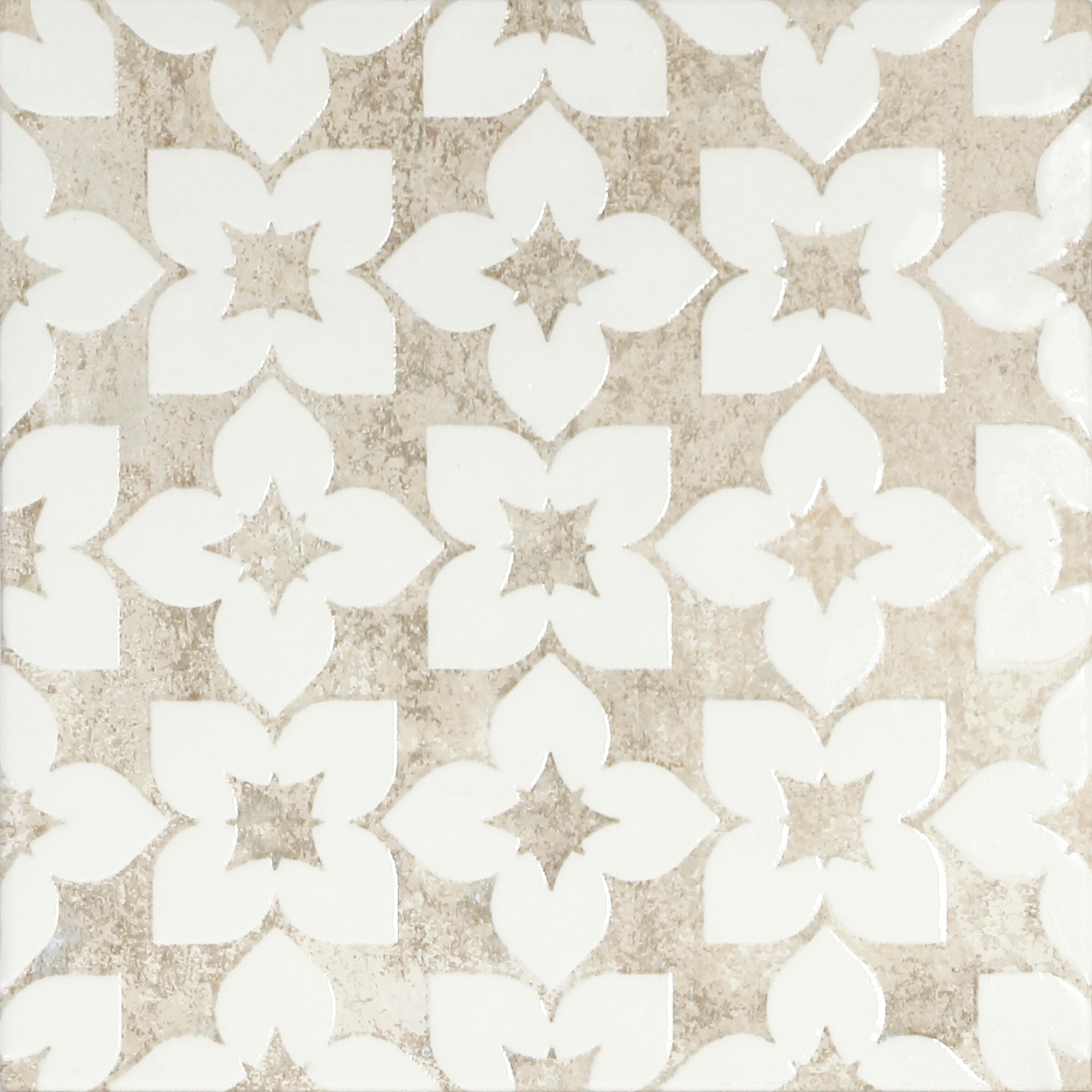 Suelo/azulejo porcelánico meraki efecto relieve, hidráulico blanco 20x20 cm c1