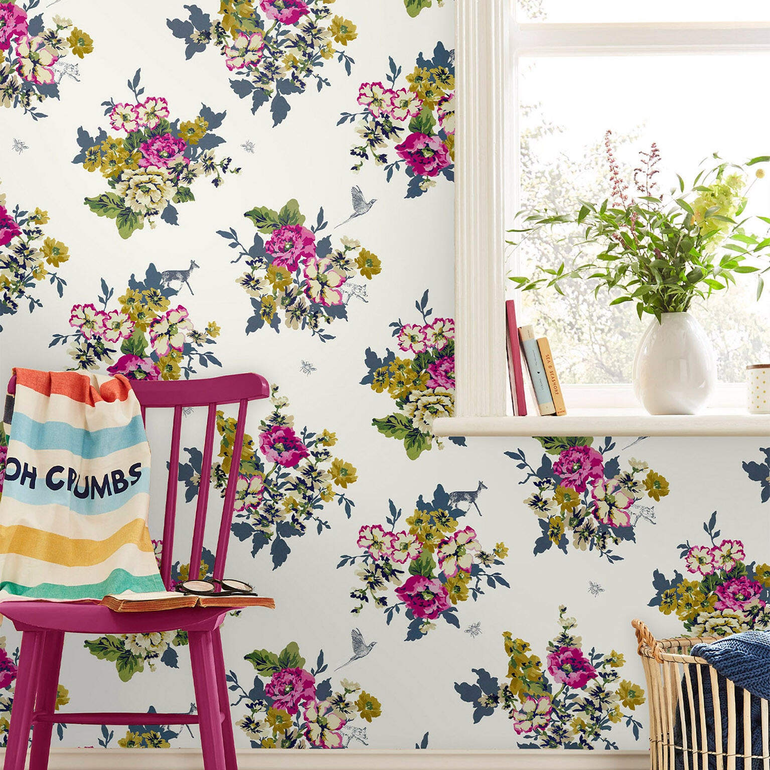 Papier peint intissé Joules floral multicolore | Leroy Merlin