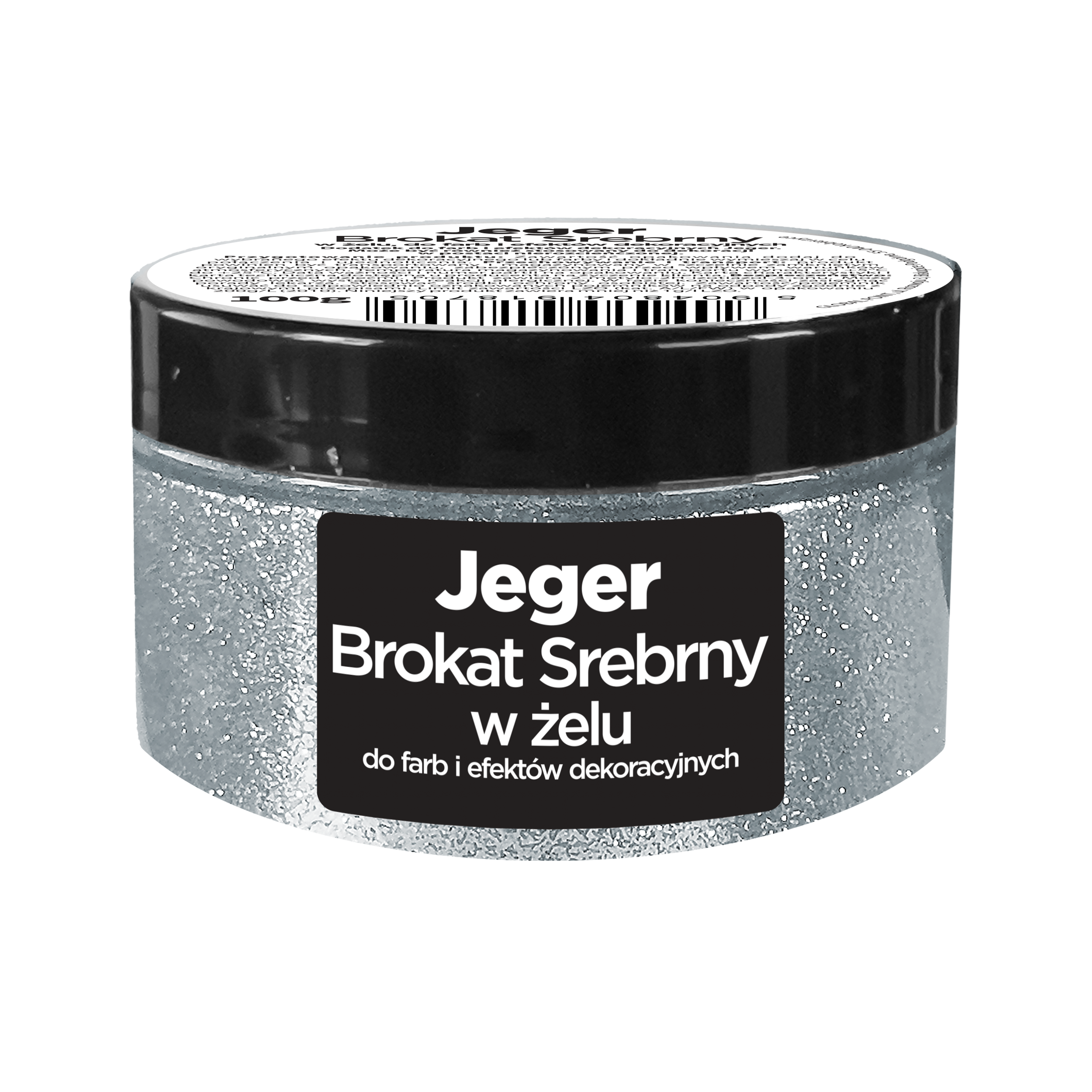 Brokat w żelu srebrny 0.1 l Jeger