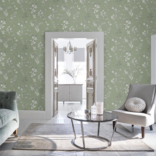 Papier peint intissé Laura ashley elderwood vert sauge