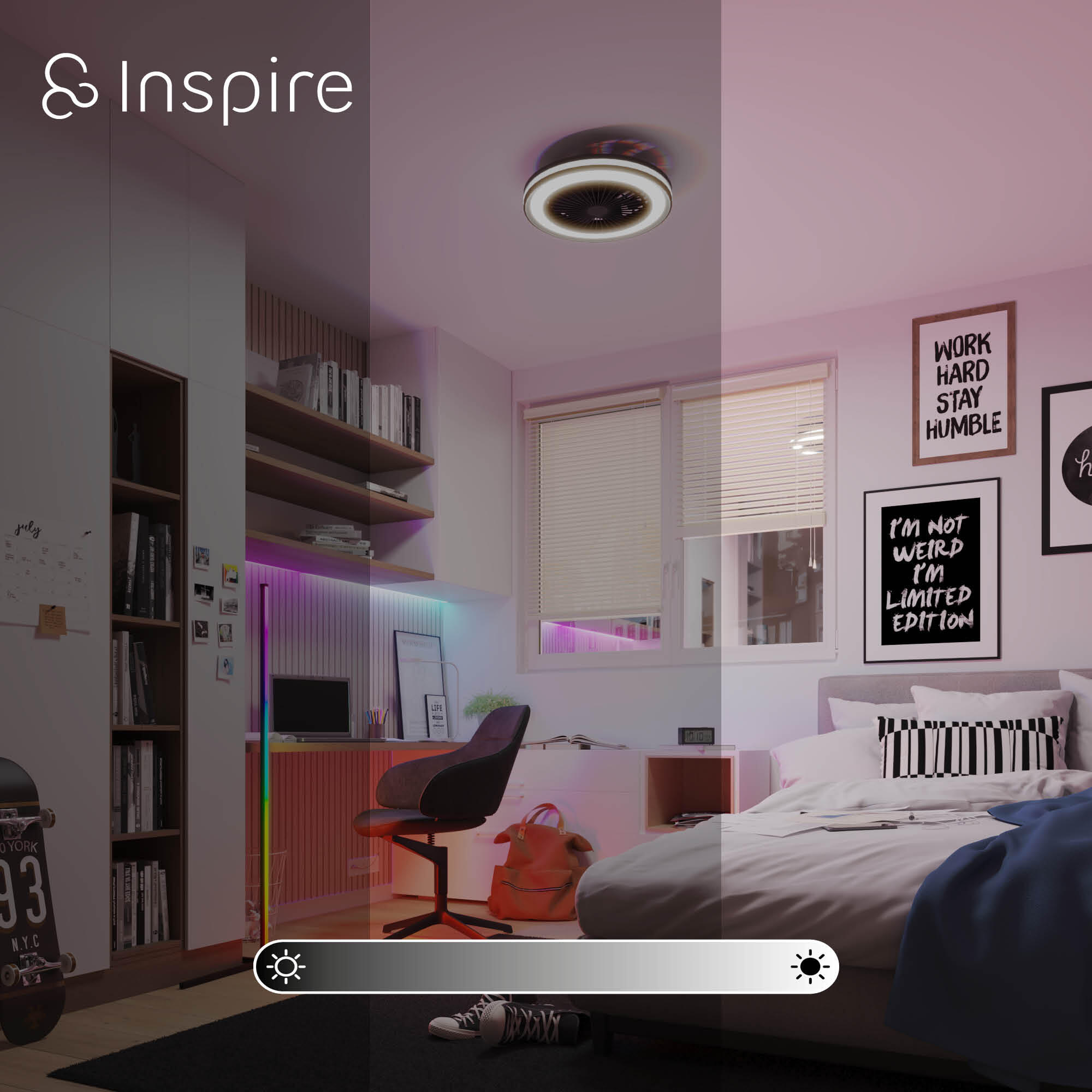 Ventilateur de plafond LED silencieux, Rafaga, 47 cm, INSPIRE, noir - 5