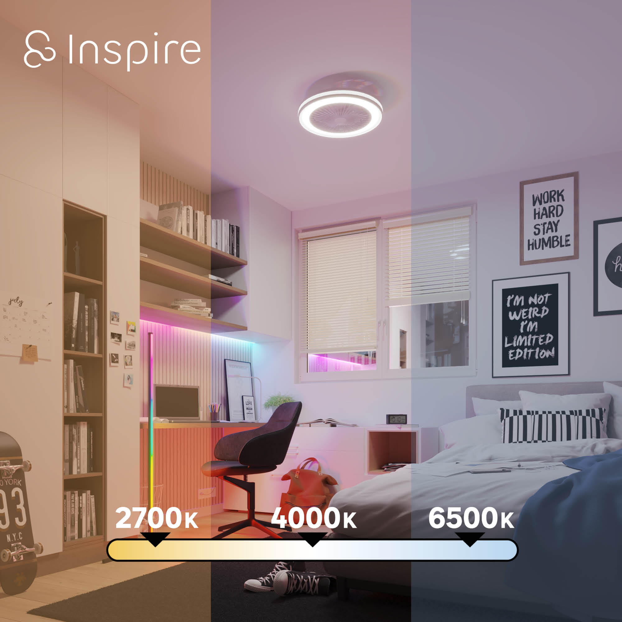 Lampowentylator Rafaga biały śr. 47 cm RGB LED Inspire - 11