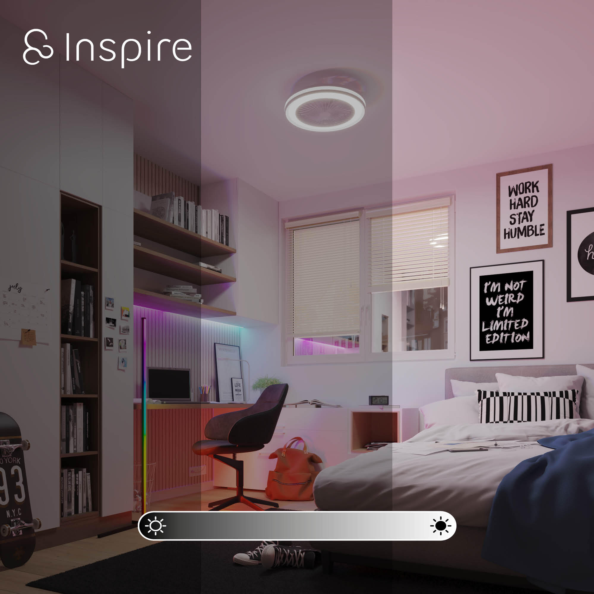 Lampowentylator Rafaga biały śr. 47 cm RGB LED Inspire - 12