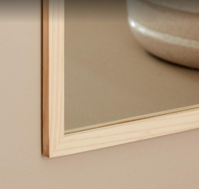 Miroir rectangulaire, bois beige Natural wood, l.30 x H.120 cm - 9
