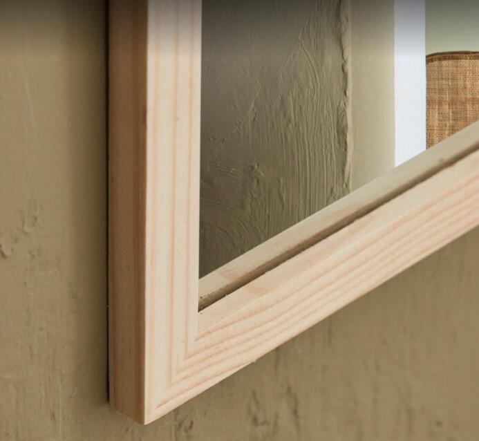 Miroir carré bois beige Natural wood, l.30 x H.30 cm - 7