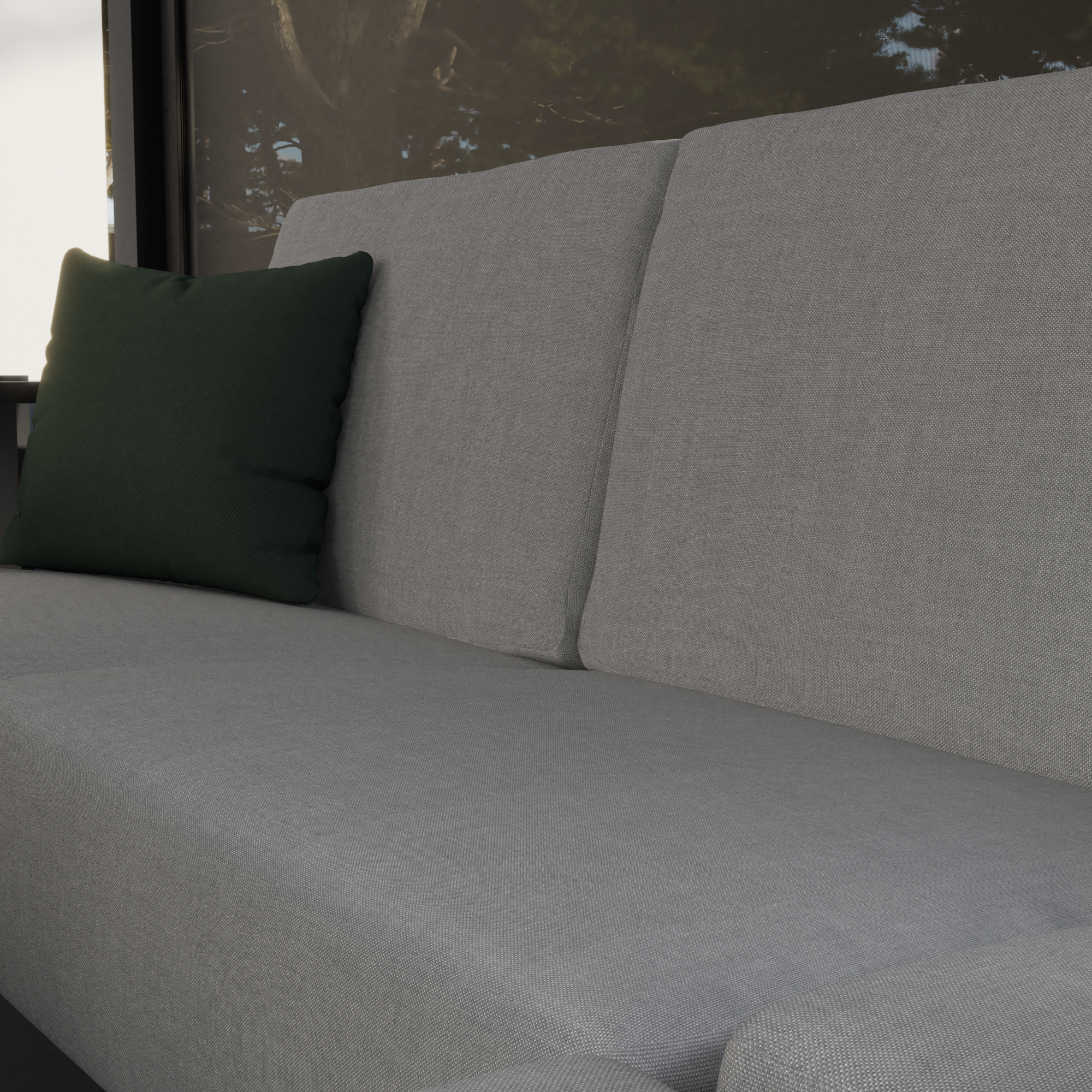 Canapé 2 personnes côté droit en aluminium gris Athena NATERIAL - 5