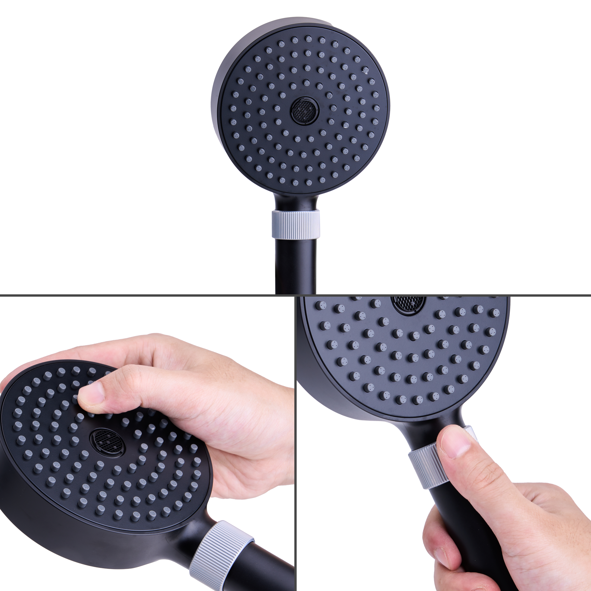 Pommeau de douche 2 jets, SENSEA Neo Noir - 4