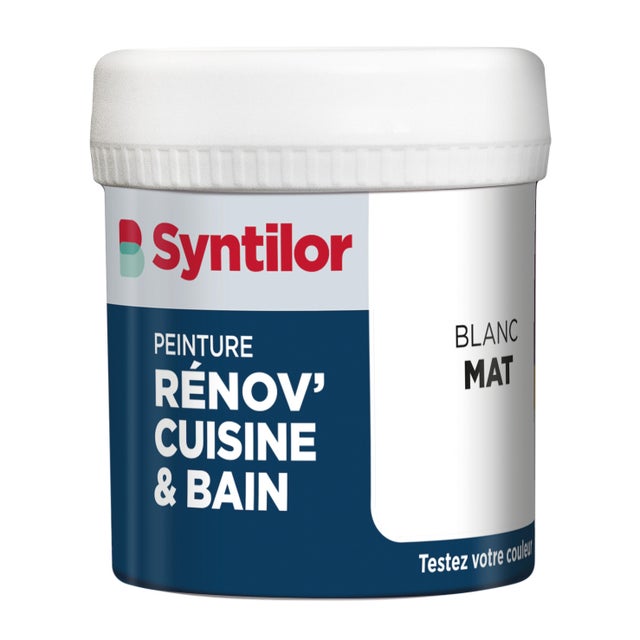 Testeur peinture meuble blanc mat SYNTILOR Rénov' cuisine et bain 75ml