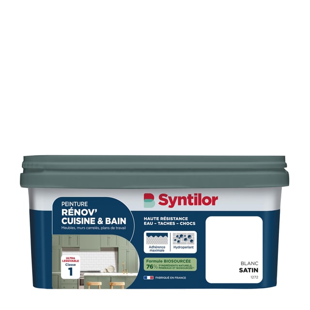 Peinture meuble blanc satin SYNTILOR Rénov' cuisine et bain 2L