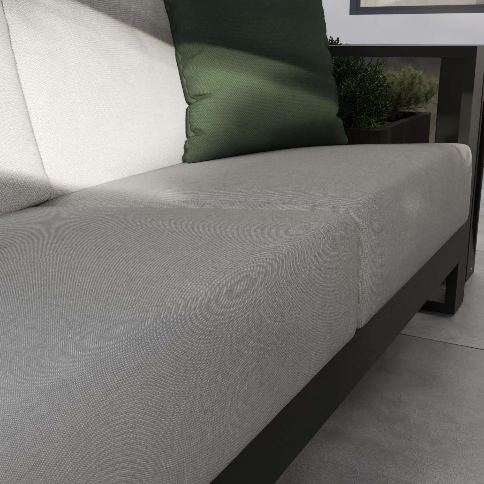 Canapé 2 personnes côté droit en aluminium gris Athena NATERIAL - 4