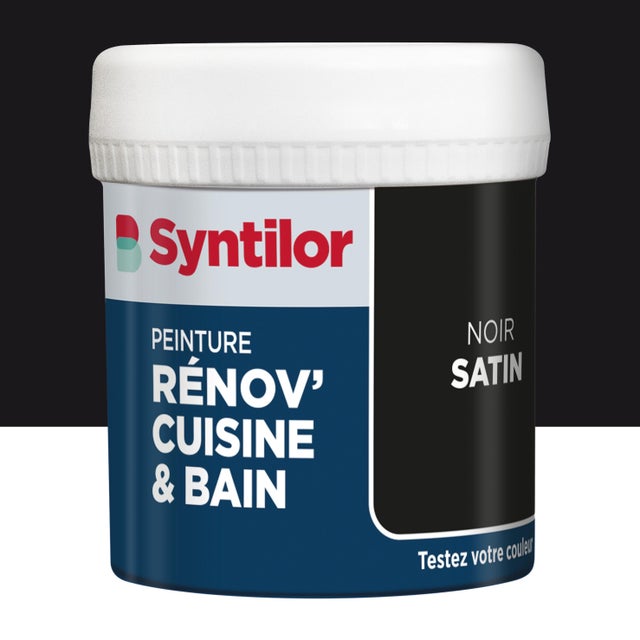 Testeur peinture meuble noir satin SYNTILOR Rénov' cuisine et bain 75ml