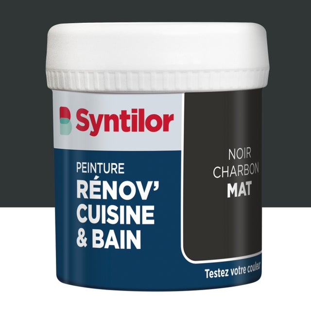 Testeur peinture meuble noir charbon mat SYNTILOR Rénov' cuisine et bain 75ml