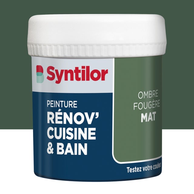 Testeur peinture meuble ombre fougère mat SYNTILOR Rénov' cuisine et bain 0.075l