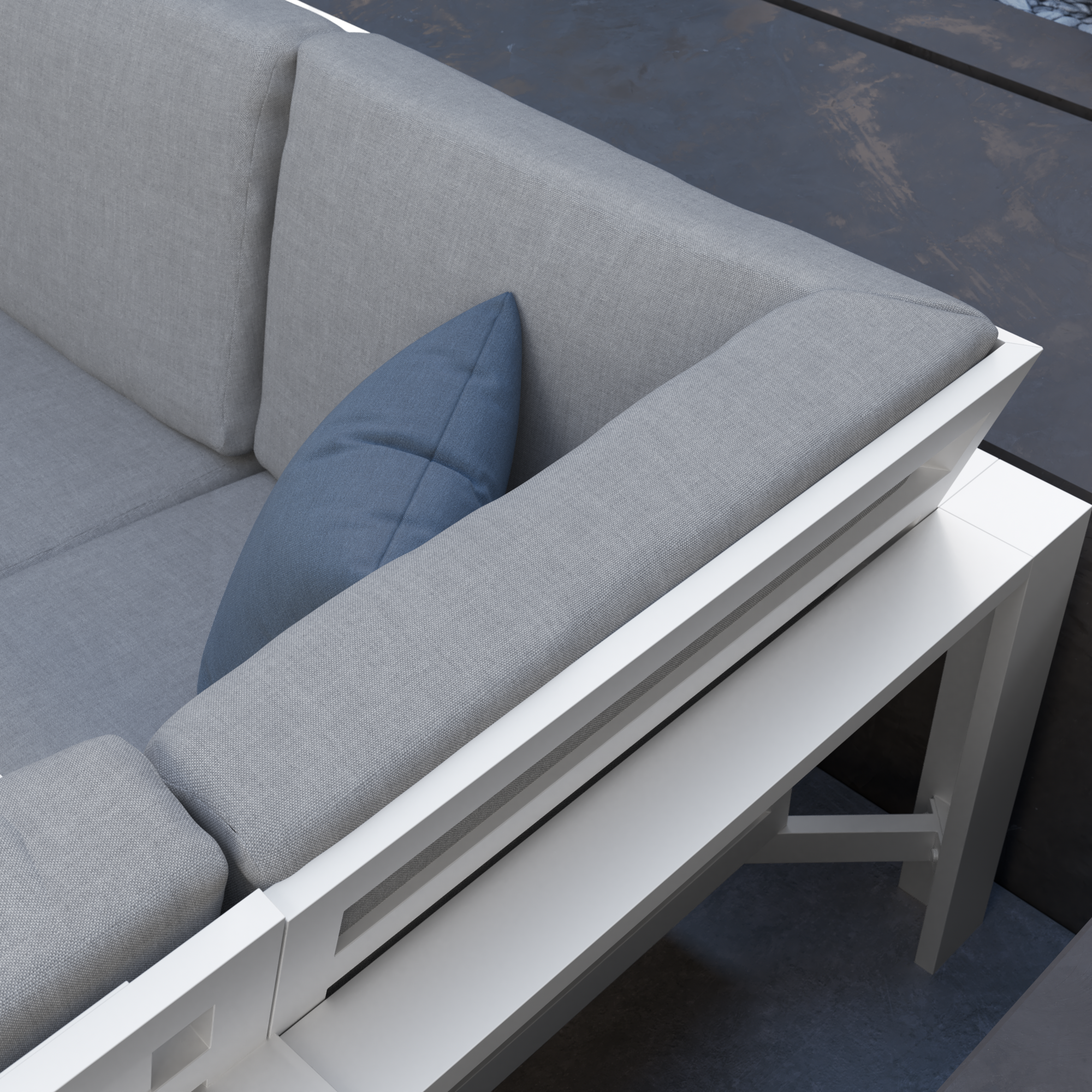 Elément d'angle en aluminium blanc Athena NATERIAL - 6