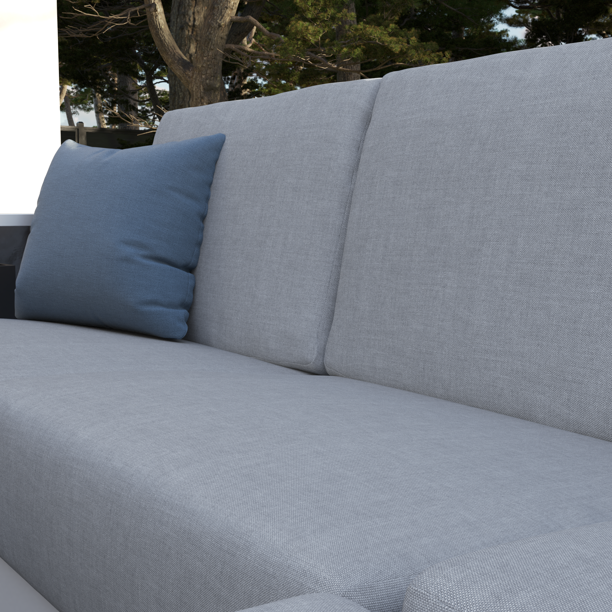 Canapé 2 places coté gauche en aluminium blanc Athena NATERIAL - 4