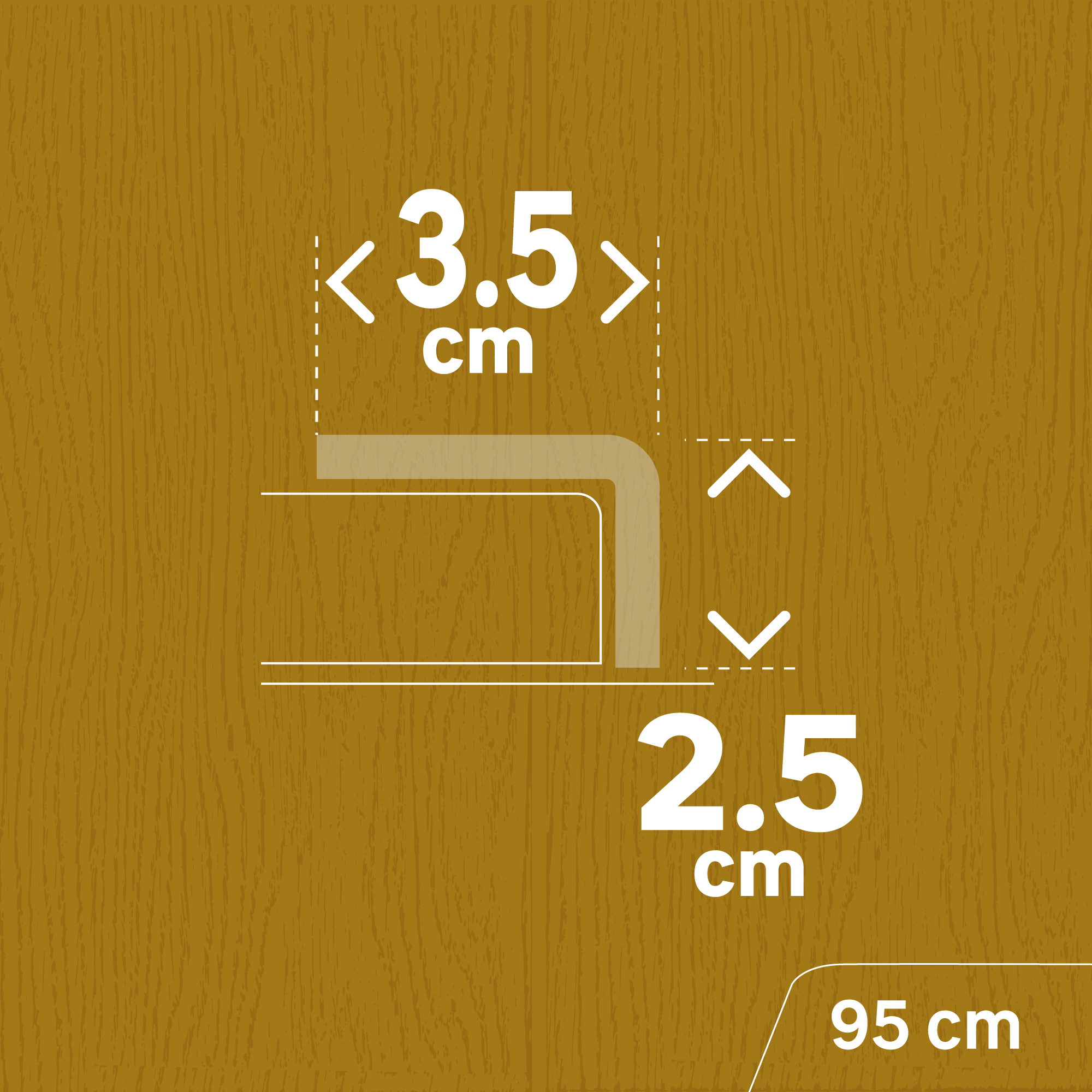 Nez de marche alu plaqué chêne clair auto-adhésif, l.3.5 cm x L.95 cm ARTENS - 5