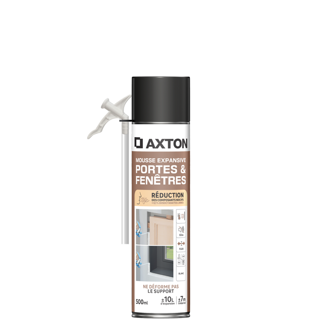 Mousse expansive polyuréthane pour fenêtres AXTON blanc 500 ml