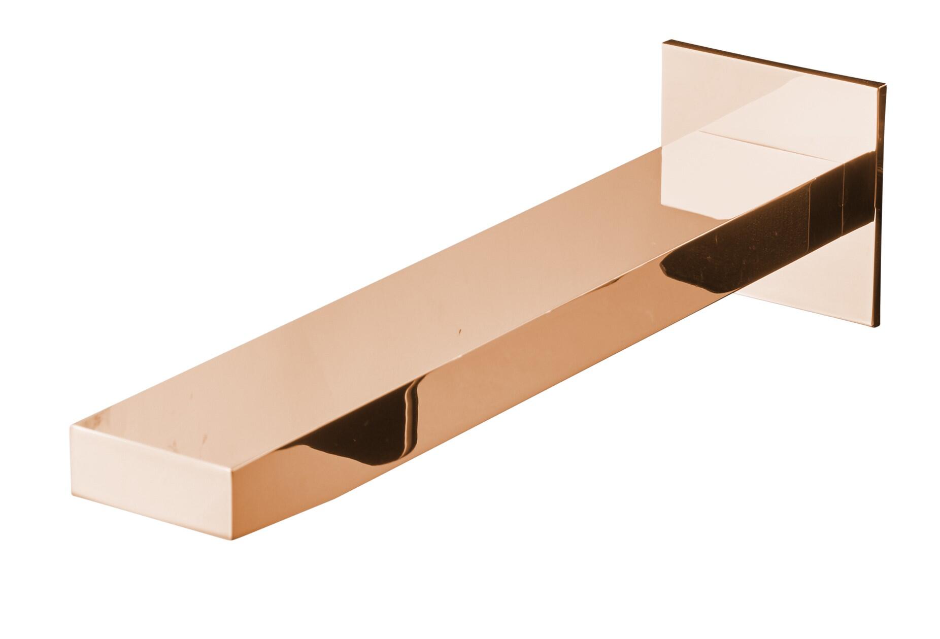 Caño bañera mural cuadrado maier oro rosa