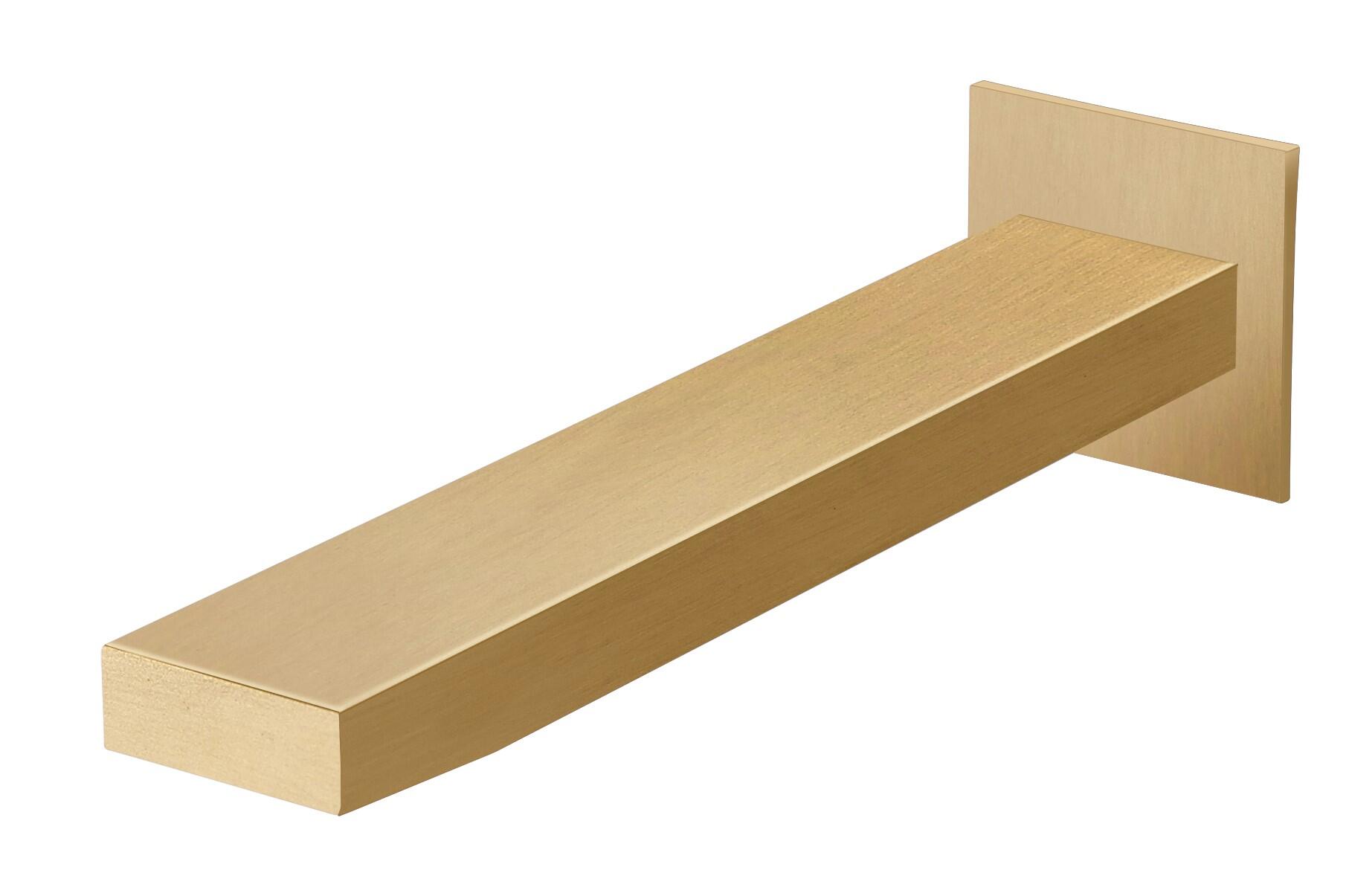 Caño bañera mural cuadrado maier oro cepillado