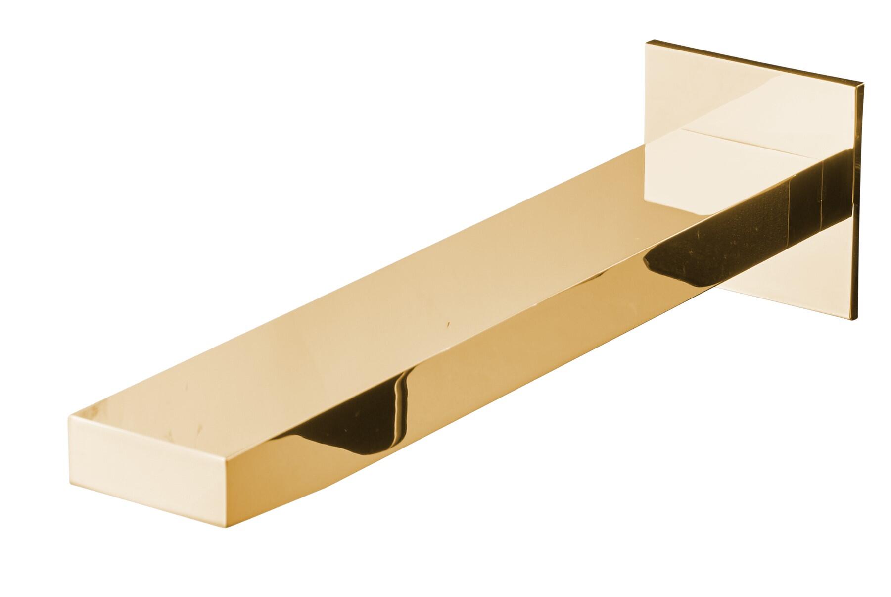 Caño bañera mural cuadrado maier oro brillo