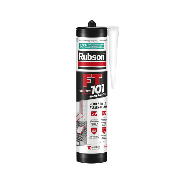 Mastic d'étanchéité Ft101 colle et jointe RUBSON transparent 280ml