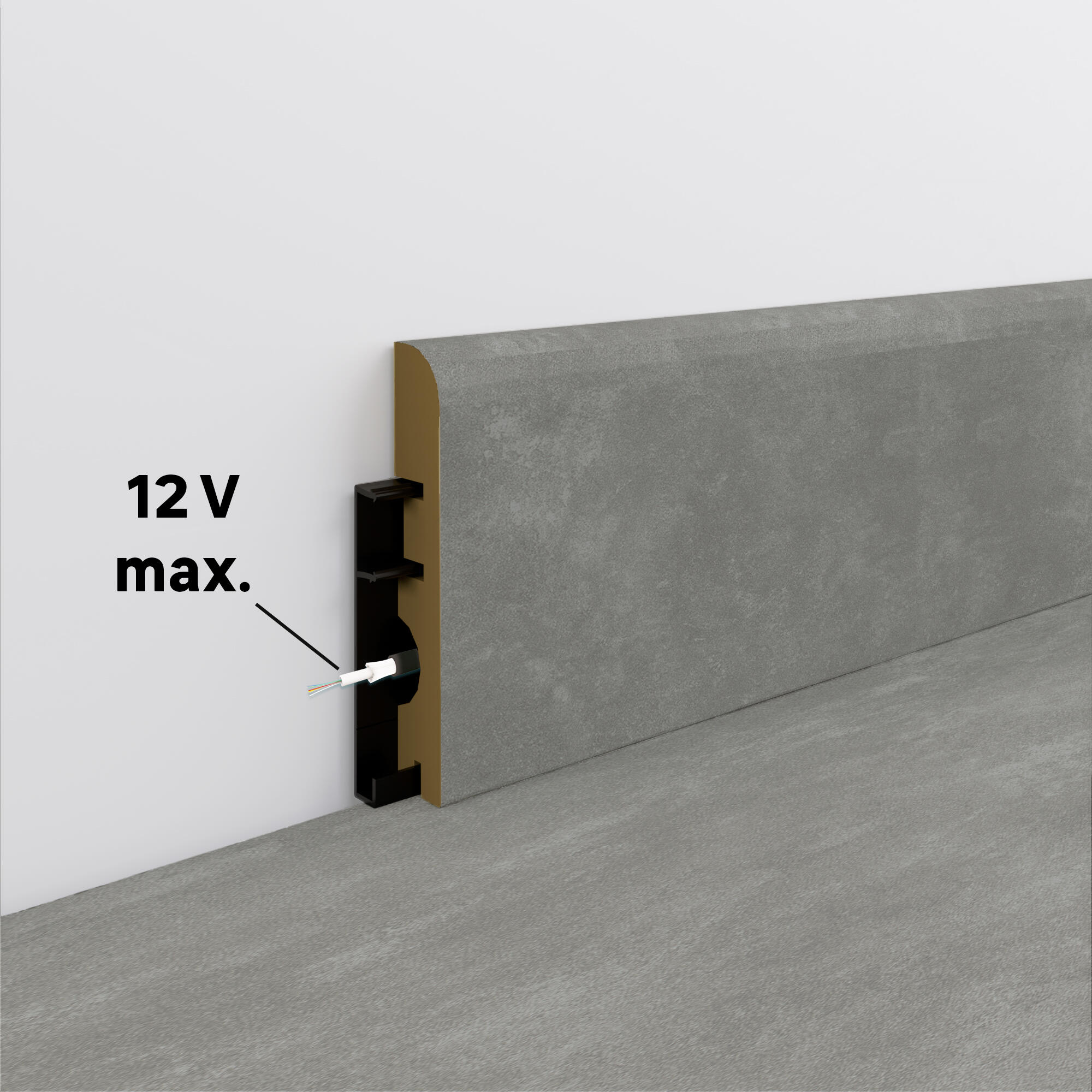 Rodapé MDF cinza acetinado 14x78x2400 mm Artens CER515 - 4