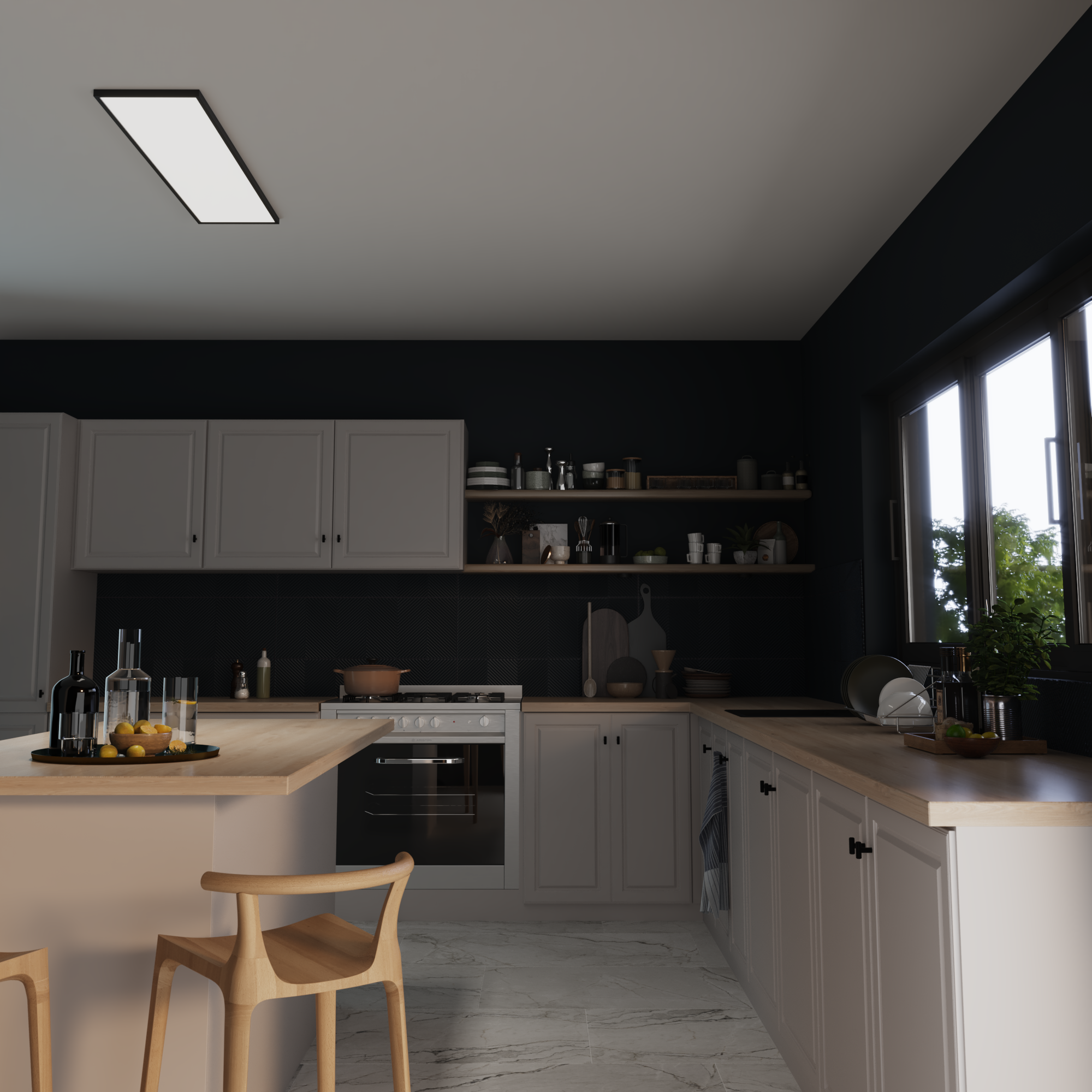 Panel LED Gdańsk czarny 30 x 120 cm 5400 lm Inspire - 7