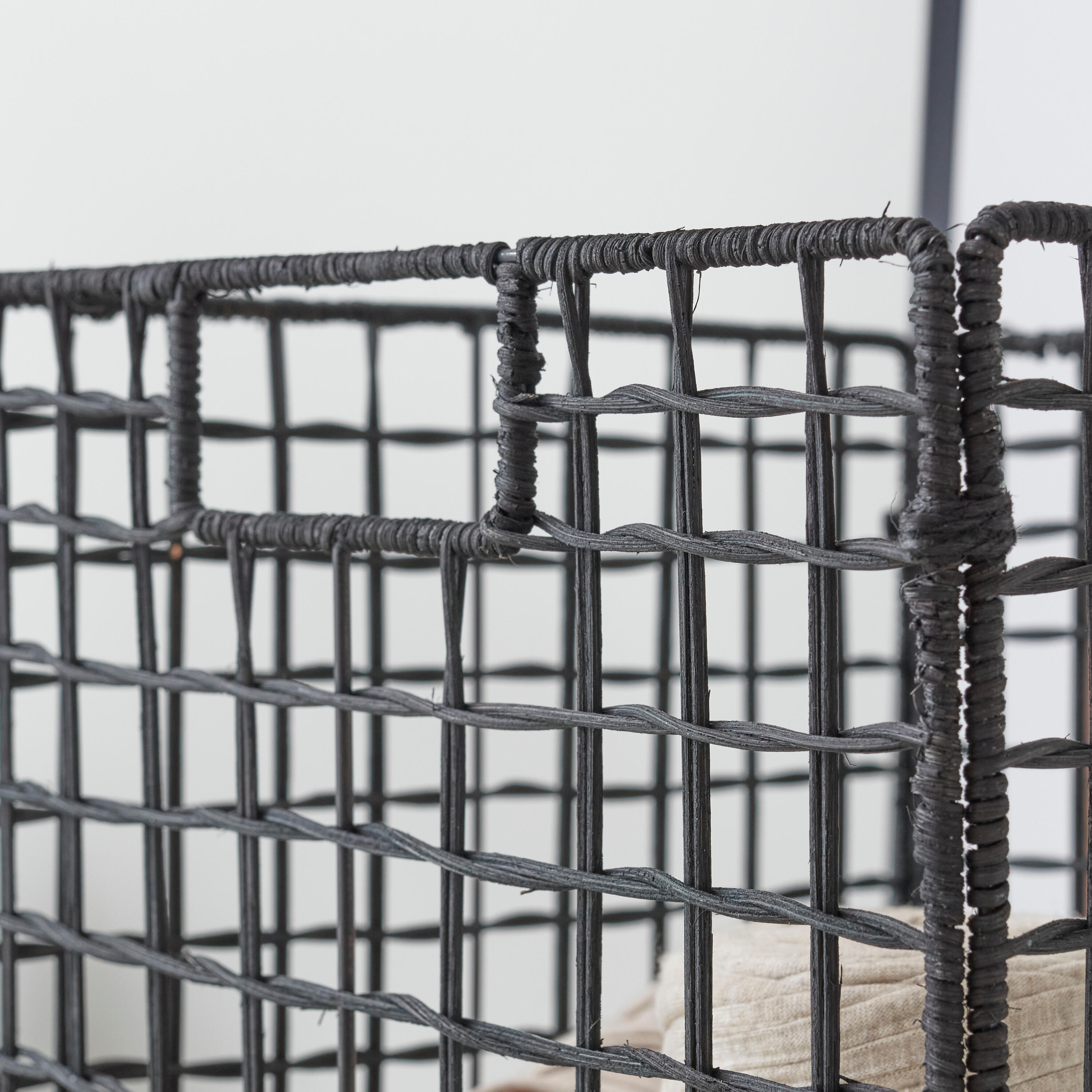 Cesto L rattan preto 31x31x31 cm Spaceo Kub - 5