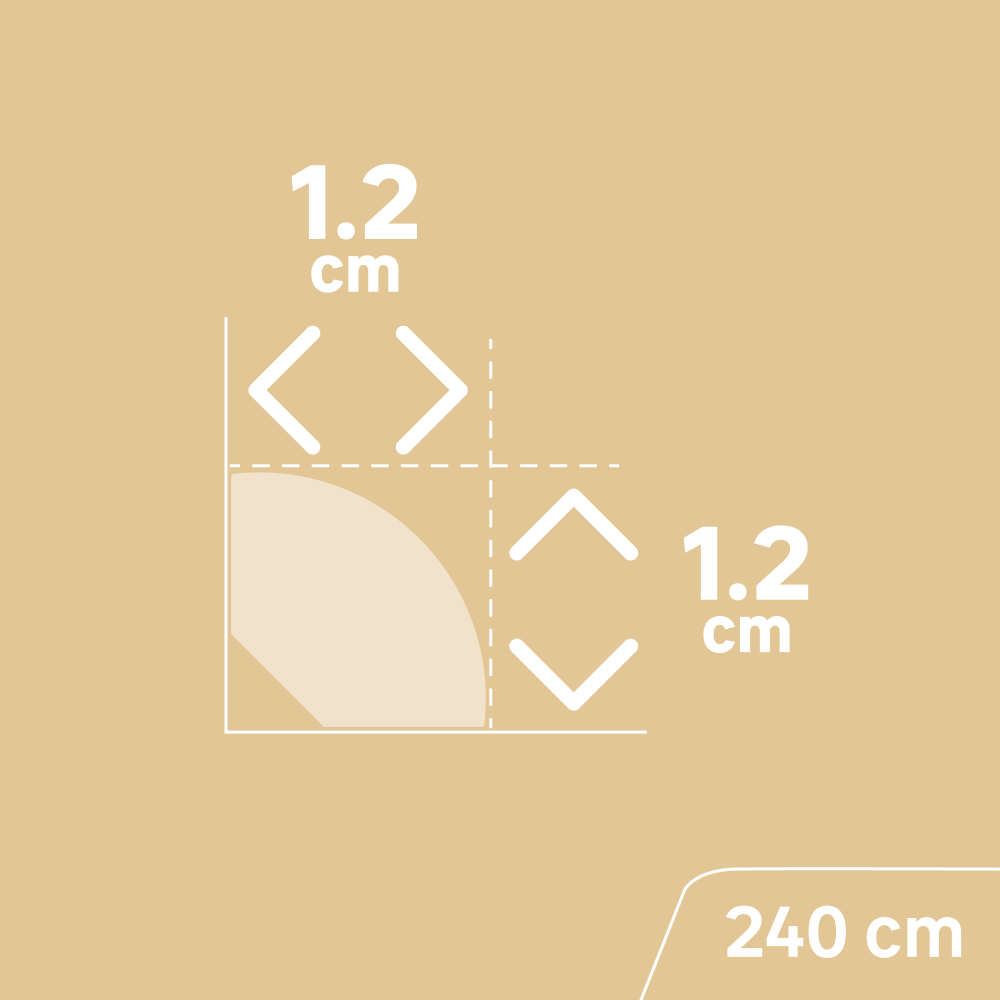 Quart-de-rond mdf, décor 100, H. 1.2, Ep.12 mm ARTENS - 5