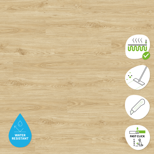 Pavimento vinílico PVC click flutuante Louth forte Artens 4 mm NAT315