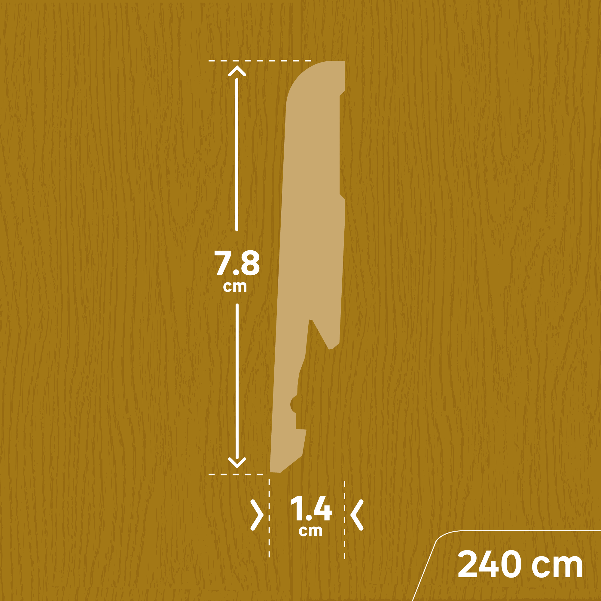 Plinthe mdf, plaquée chêne blond, H. 7.8, Ep.14 mm ARTENS - 5