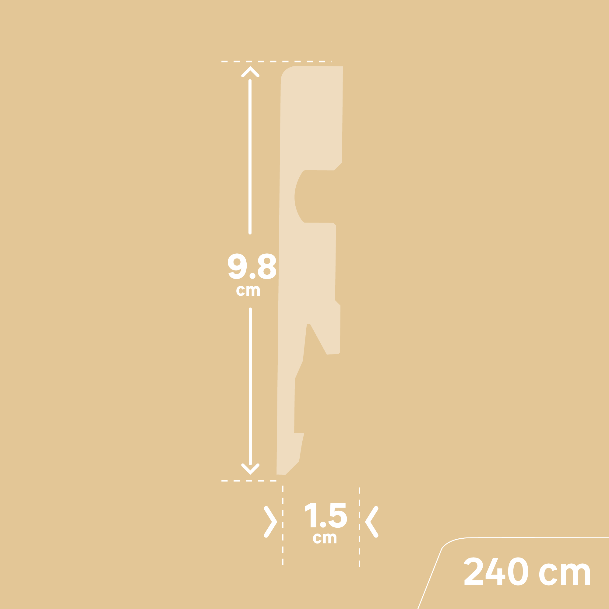 Plinthe mdf carrée, blanche, H. 9.5 x L. 2.4 m, Ep.14 mm ARTENS - 5