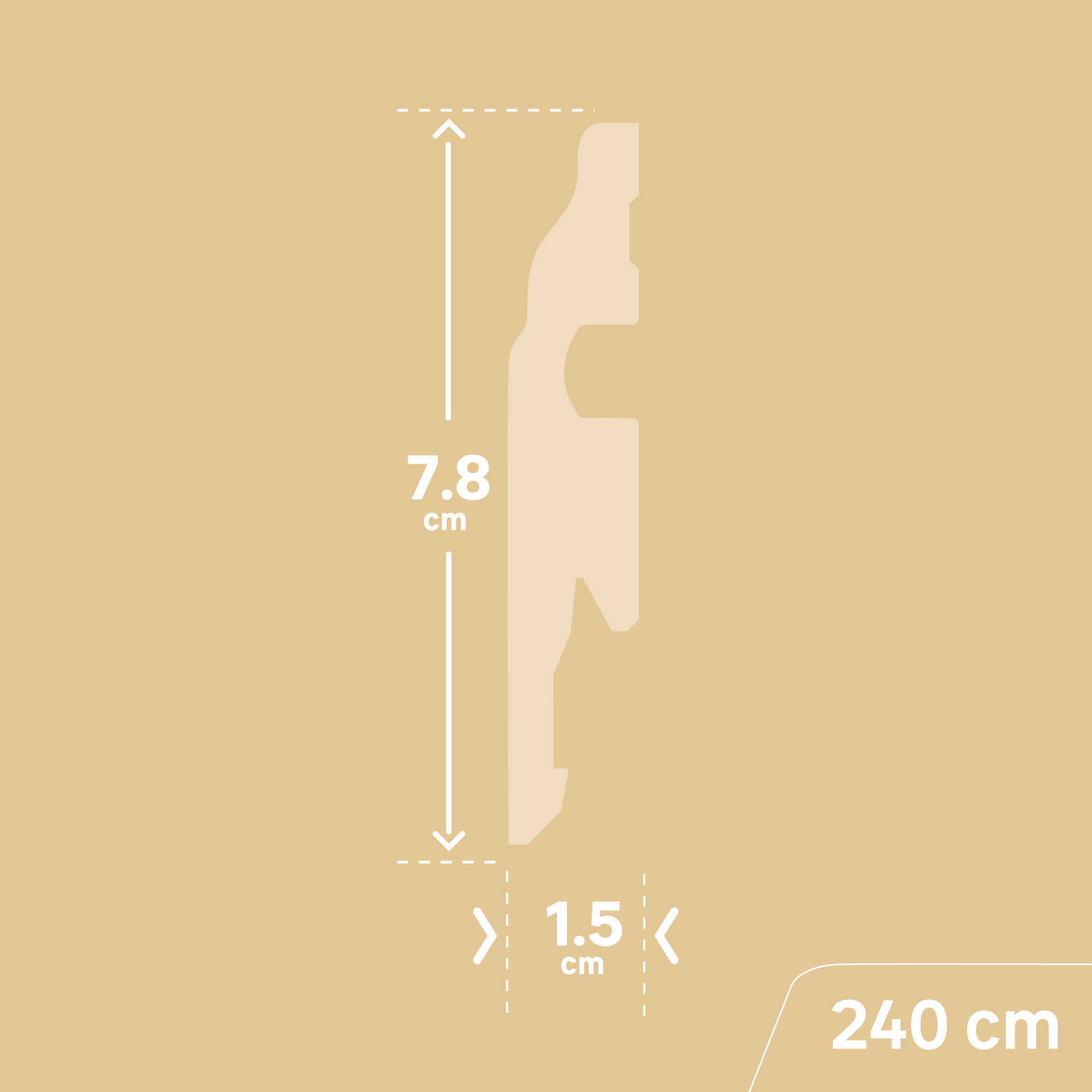 Plinthe mdf moulurée, blanche, H. 7.8 x L. 2.4 m, Ep.14 mm ARTENS - 5
