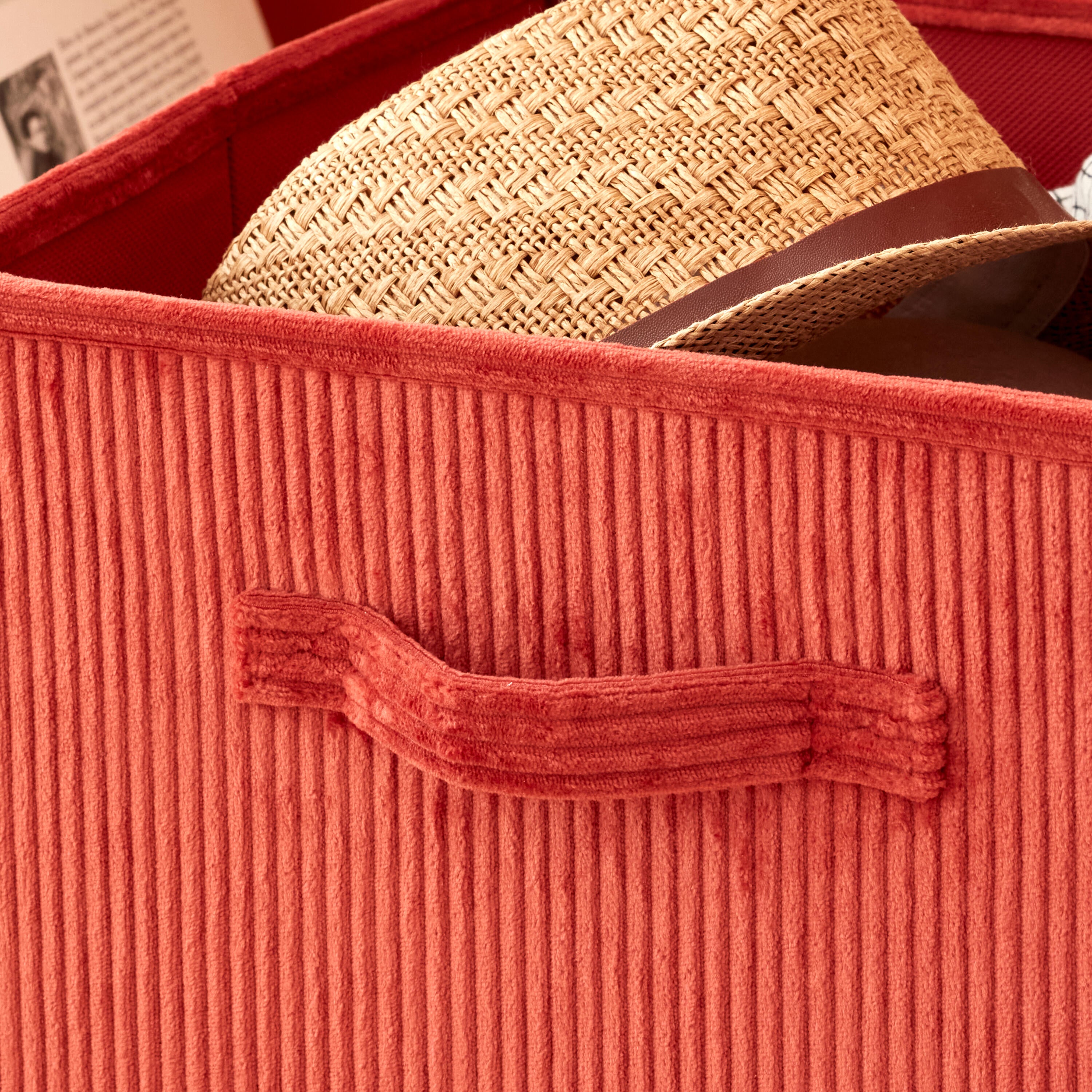 SPACEO Kub effet velours rouge H.31 x l.31 x P.31 cm - 5