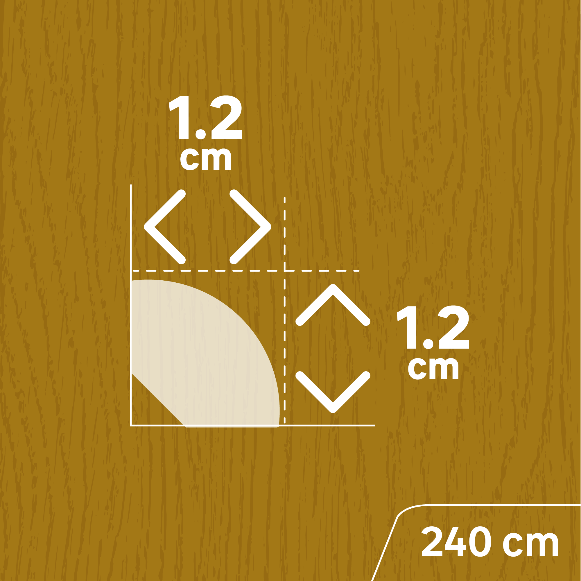 Quart-de-rond mdf, plaqué chêne blond, H. 1.4 x L. 2.4 m, Ep.14 mm ARTENS - 5