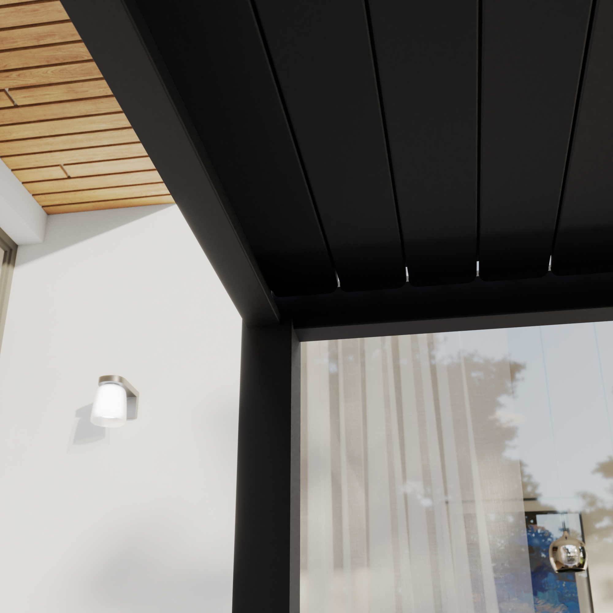 Pergola in alluminio grigio scuro 4 x 4 m - Modus NATERIAL - 13