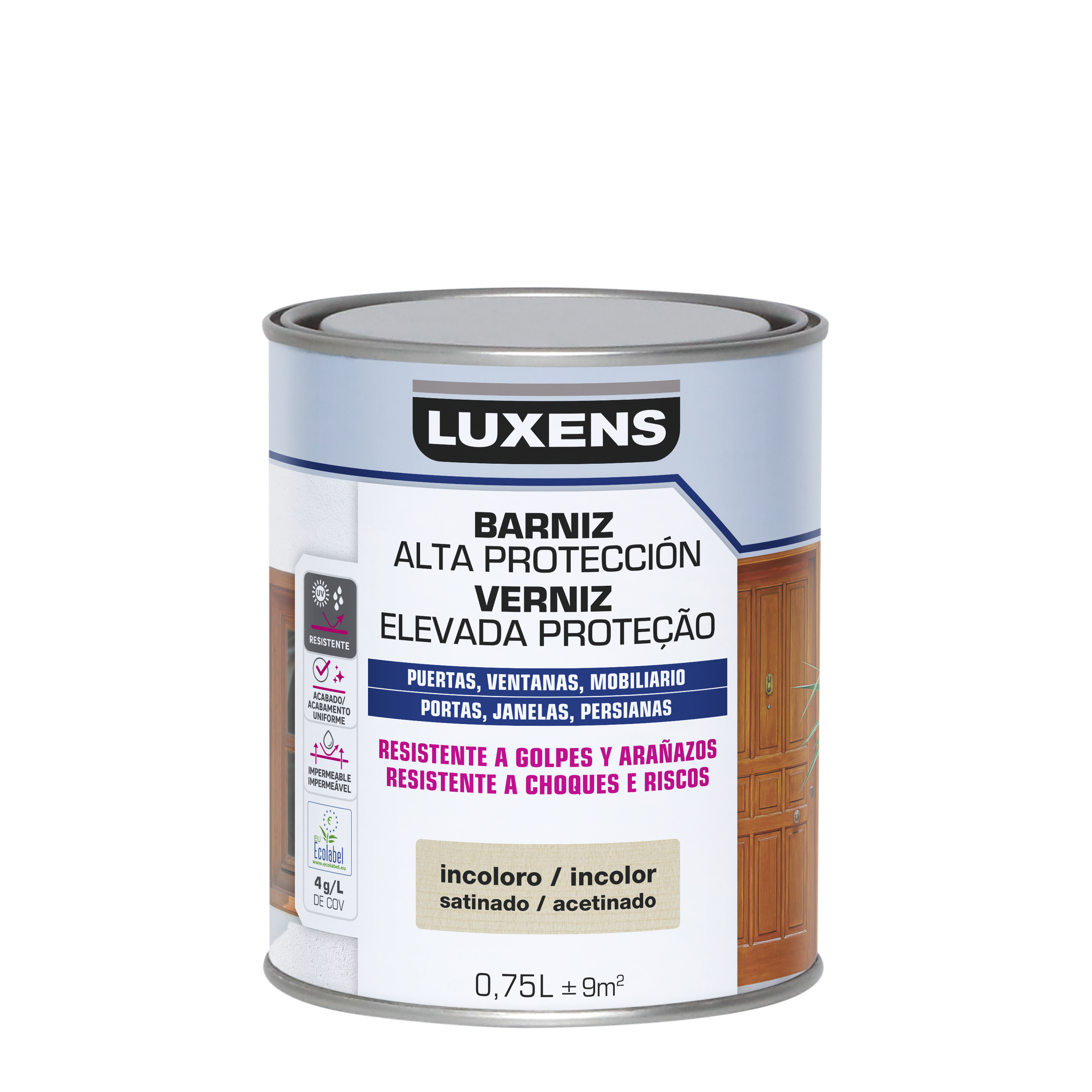 Verniz madeira exterior acetinado 0.75 L incolor Luxens - 3