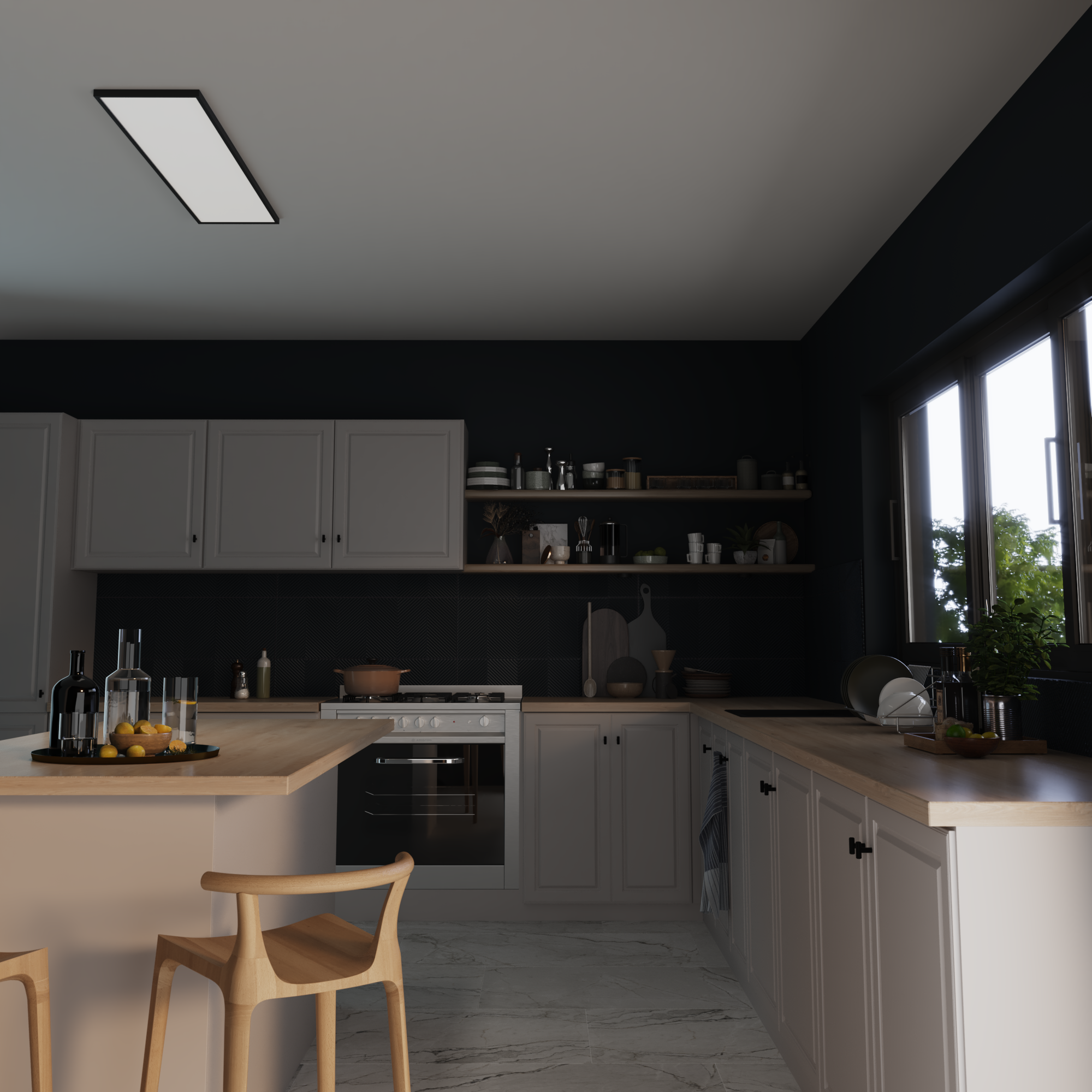 Panel LED Gdańsk czarny 30 x 120 cm 5400 lm Inspire - 6