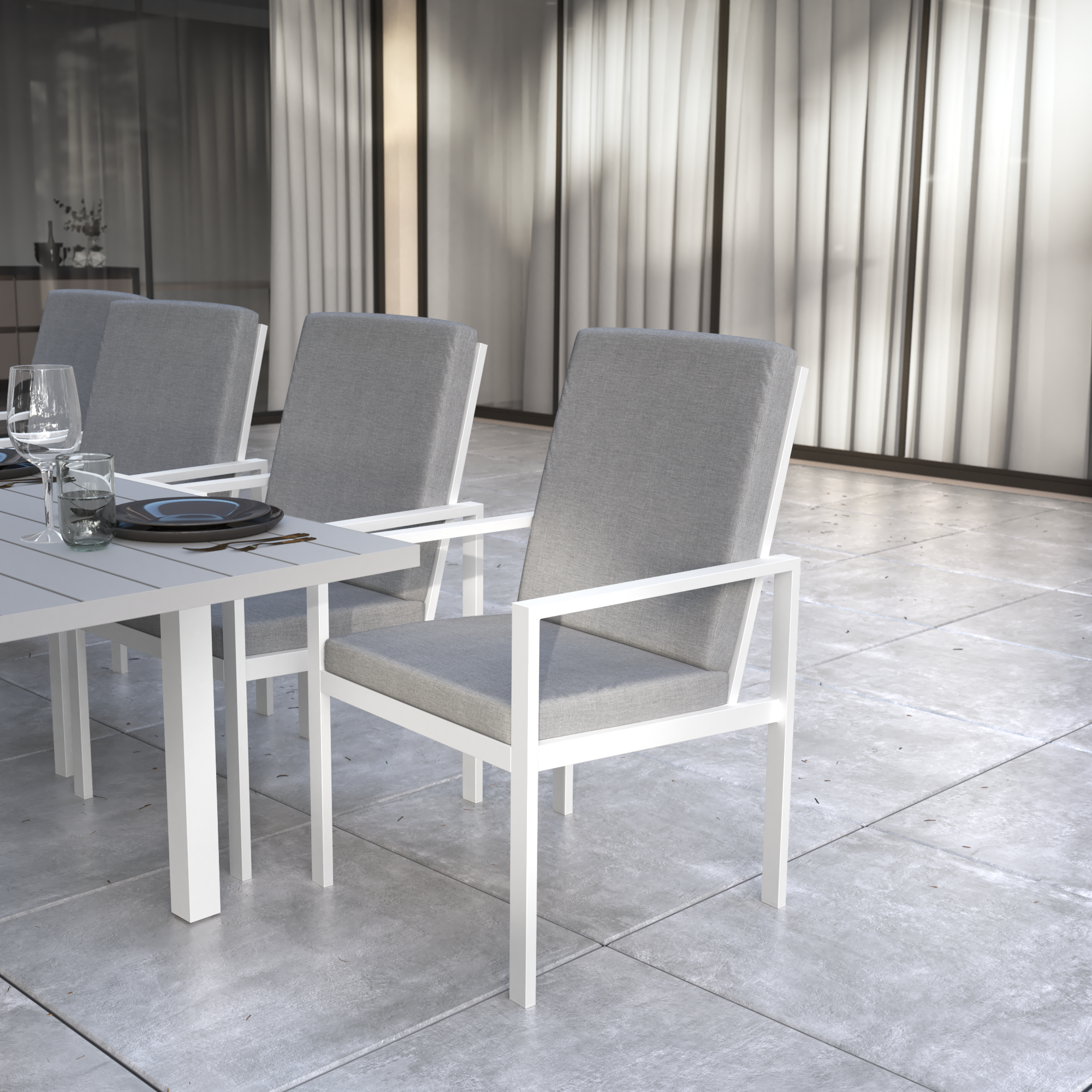 Poltrona de jardim com almofada branca Naterial Athena - 9