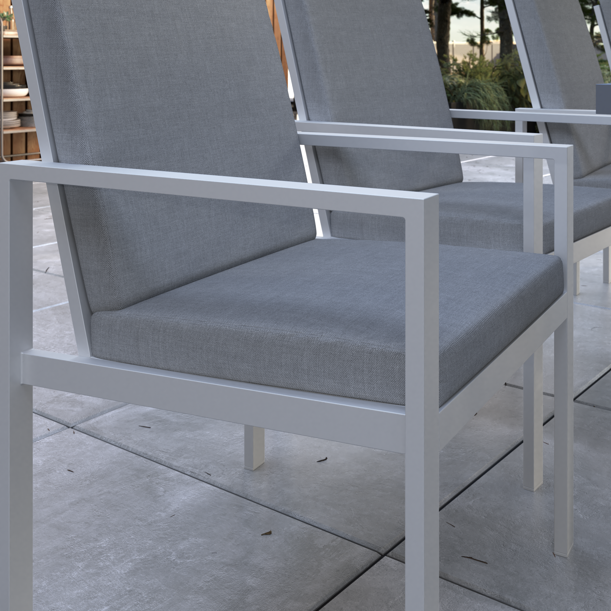 Poltrona de jardim com almofada branca Naterial Athena - 7