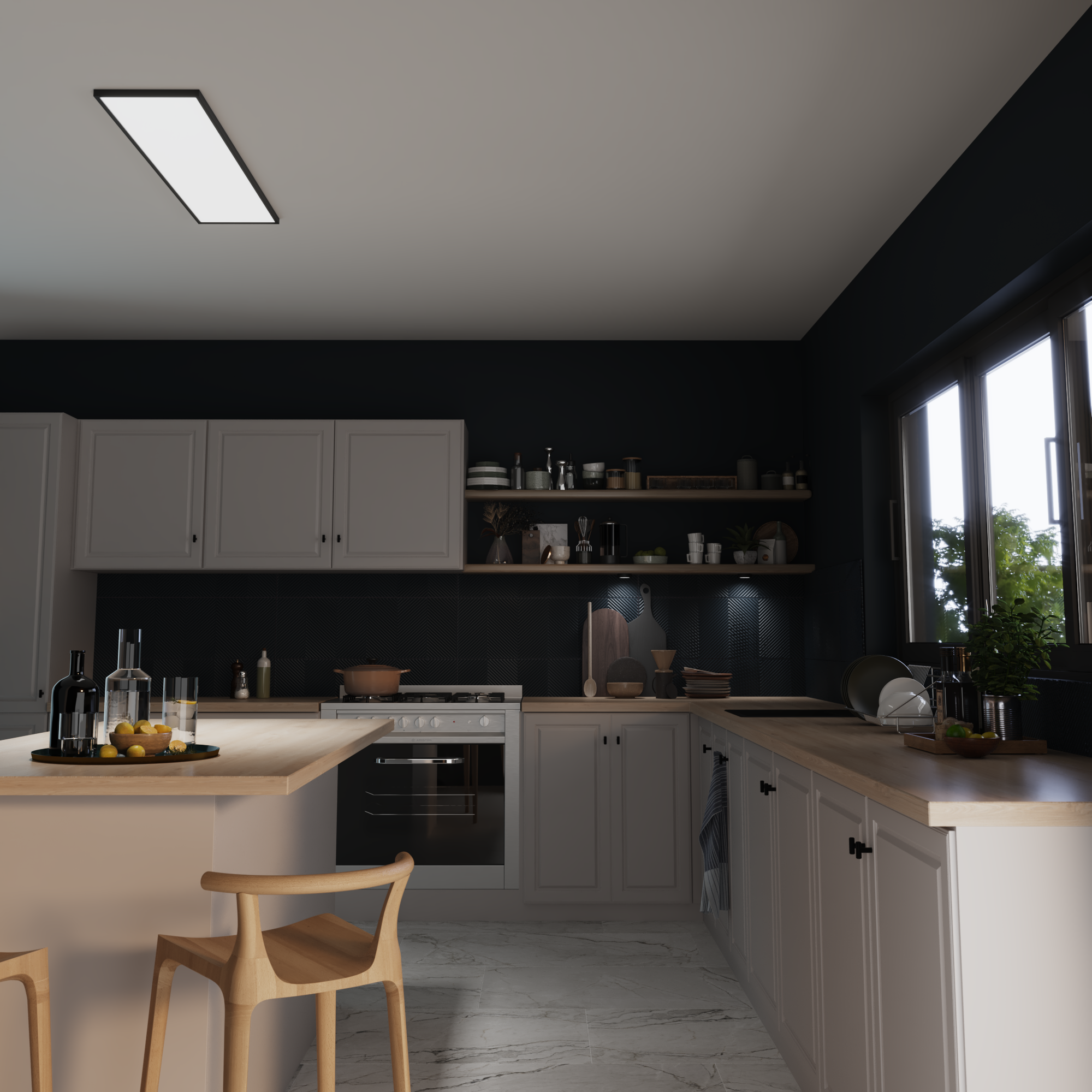 Panel LED Gdańsk czarny 30 x 120 cm 5400 lm Inspire - 5