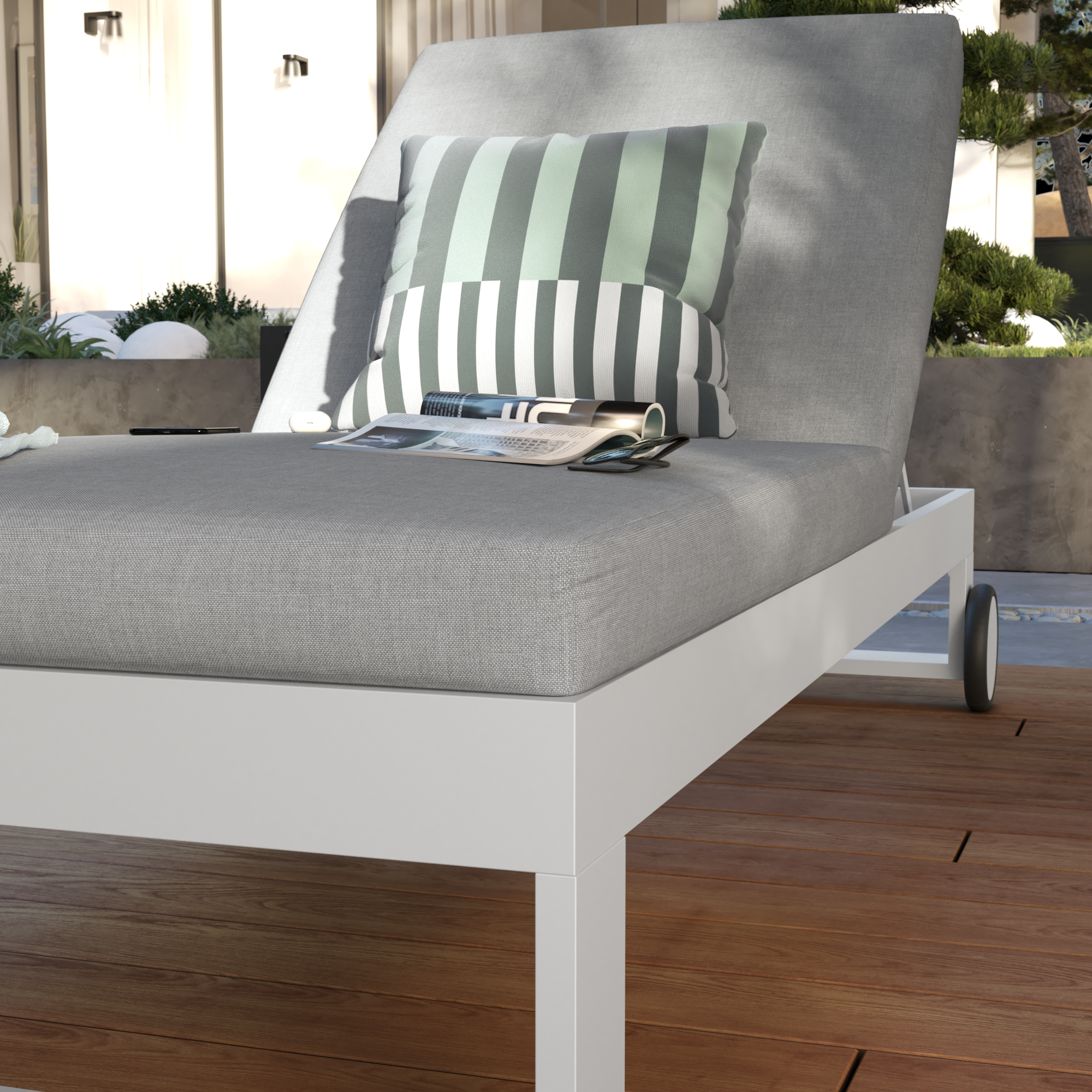 Bain de soleil en aluminium blanc Athena NATERIAL - 8