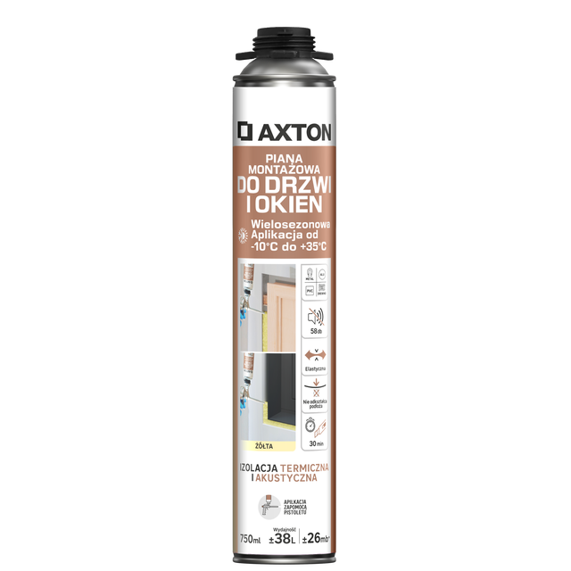 Piana montażowa do drzwi i okien wielosezonowa 750 ml Axton
