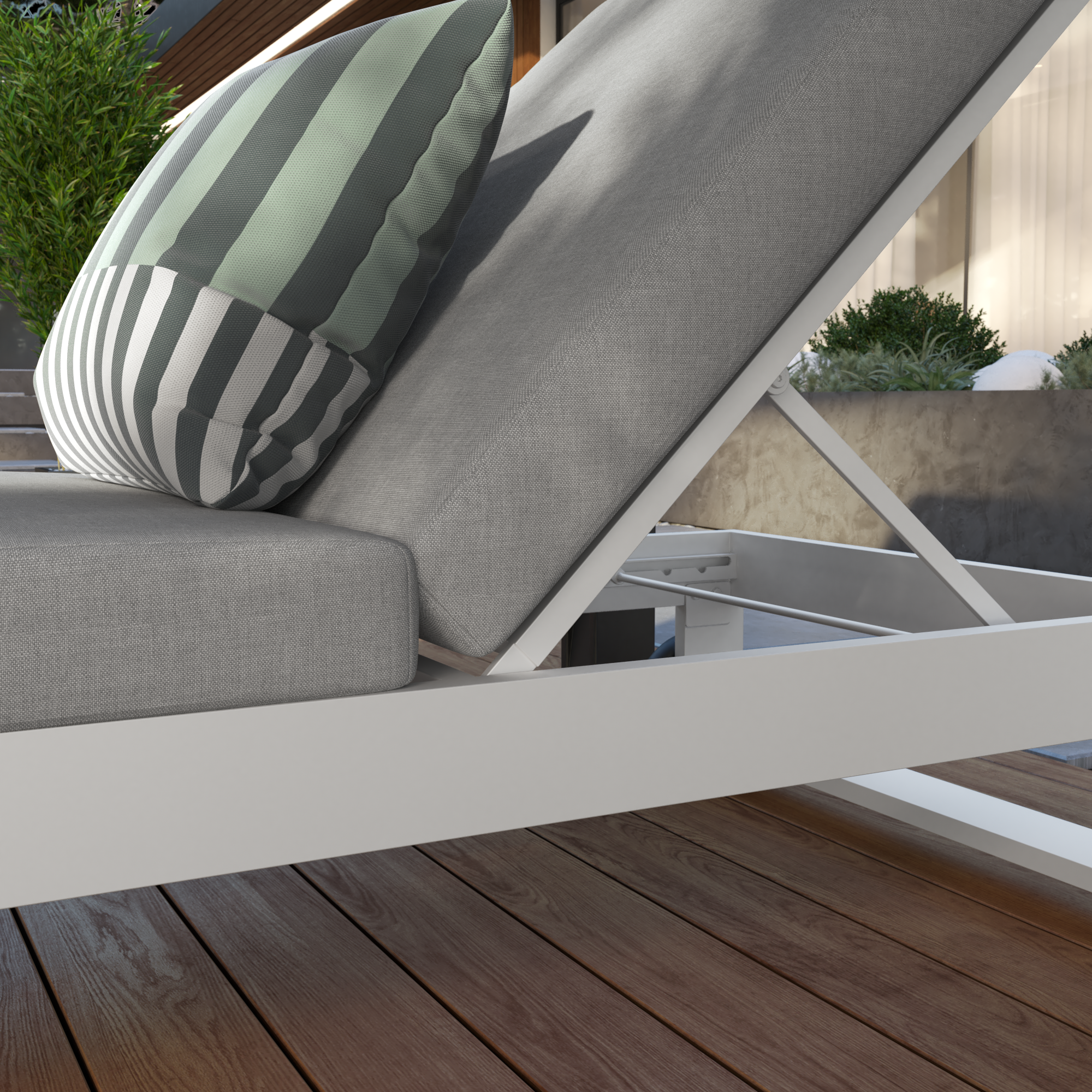 Bain de soleil en aluminium blanc Athena NATERIAL - 7