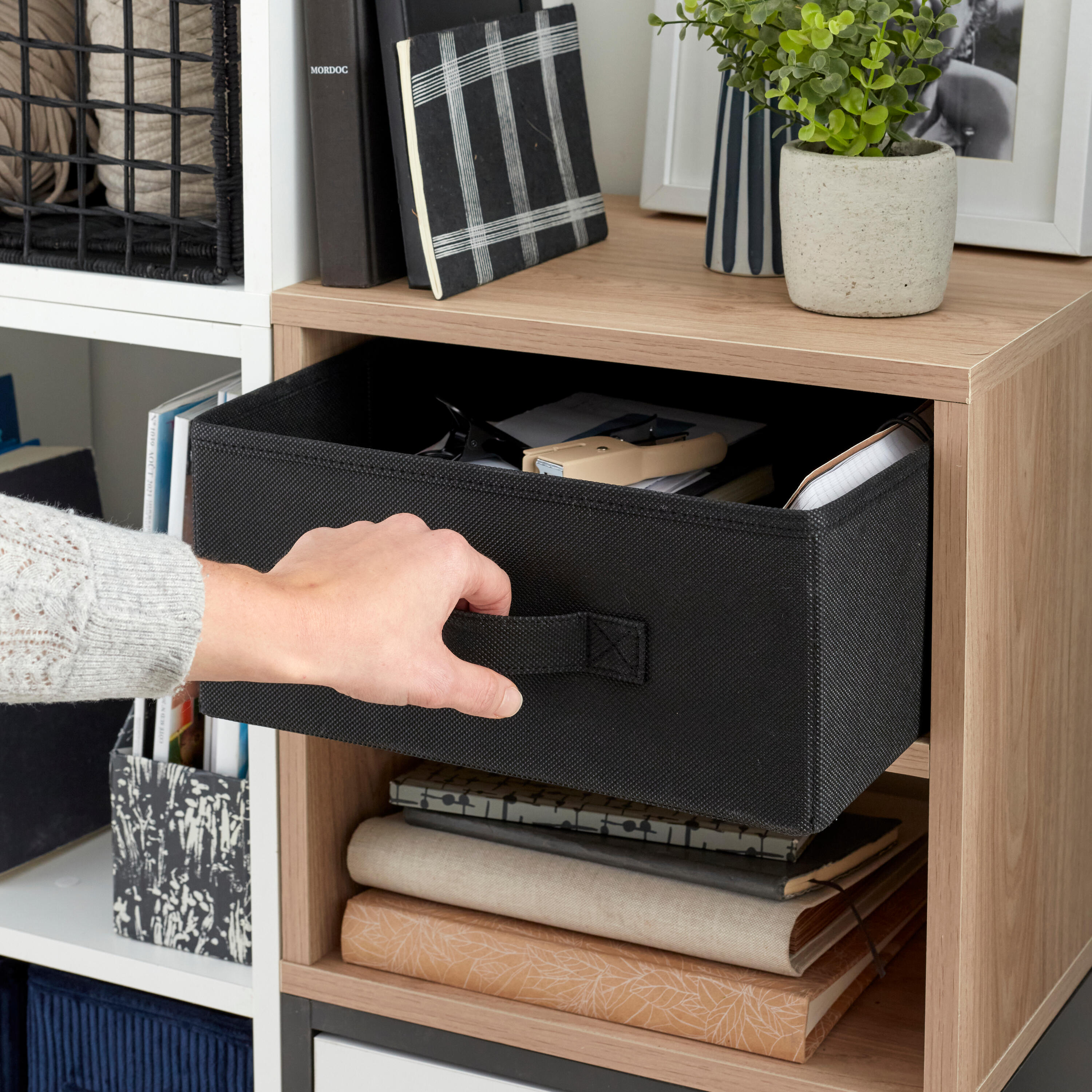 Panier SPACEO Kub noir H.14 x l.31 x P.31 cm - 7